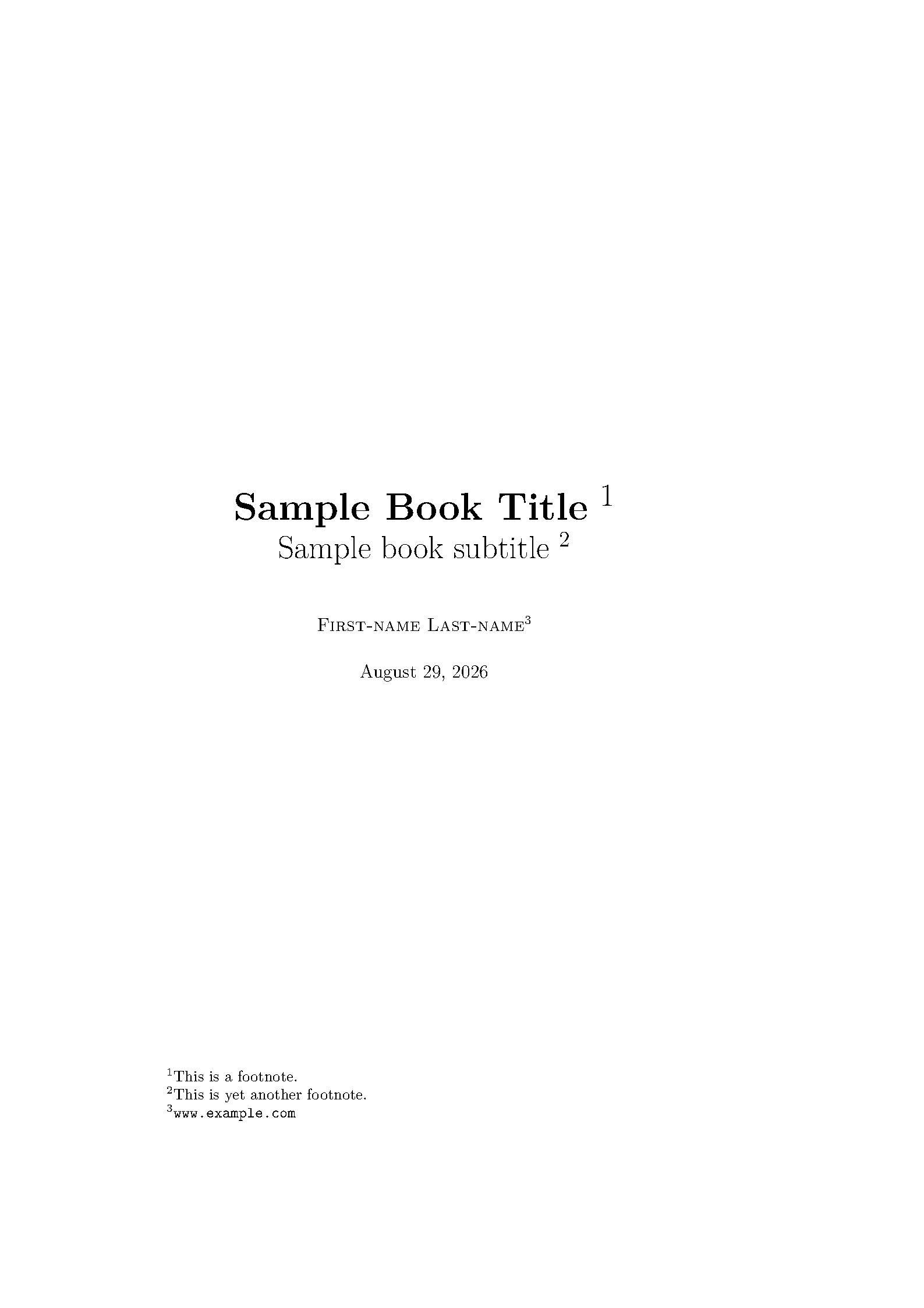 First page of AmberJ LaTeX Book Template