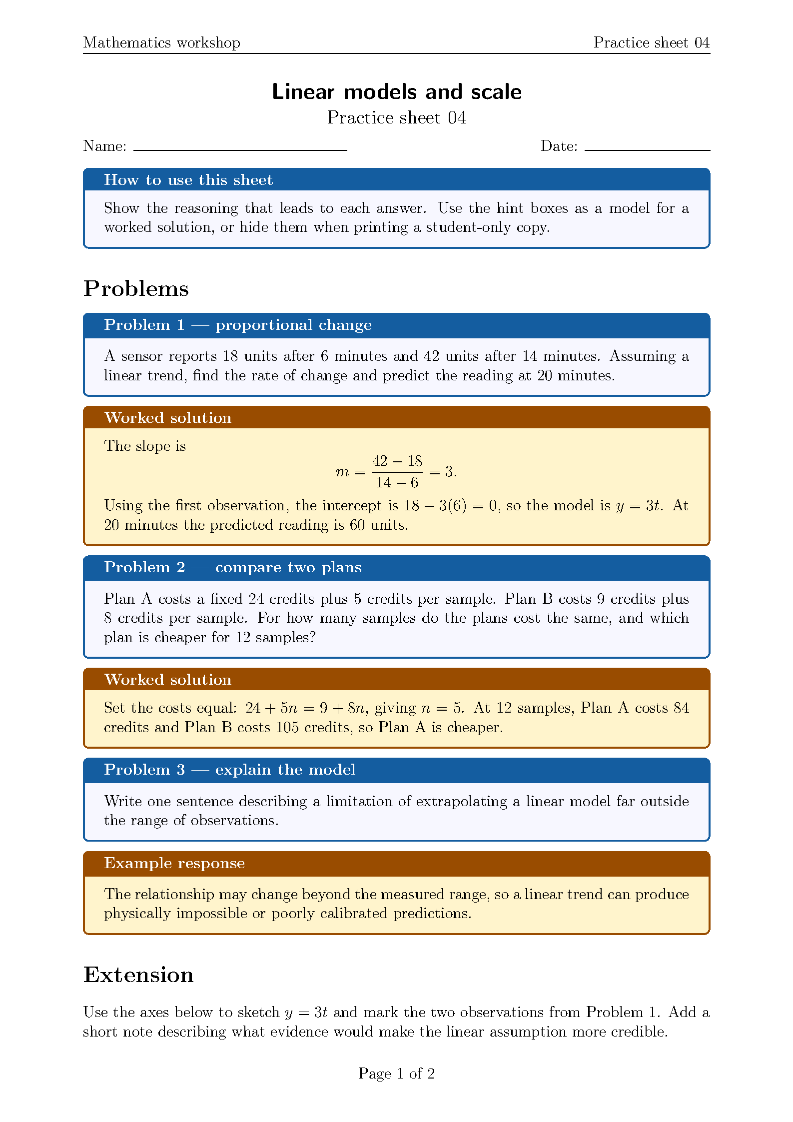 First page of Arbeitsblattgenerator Worksheet