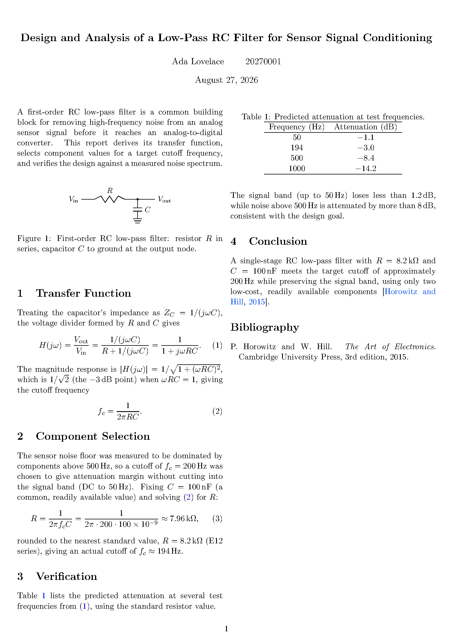 First page of College Assignment Collection