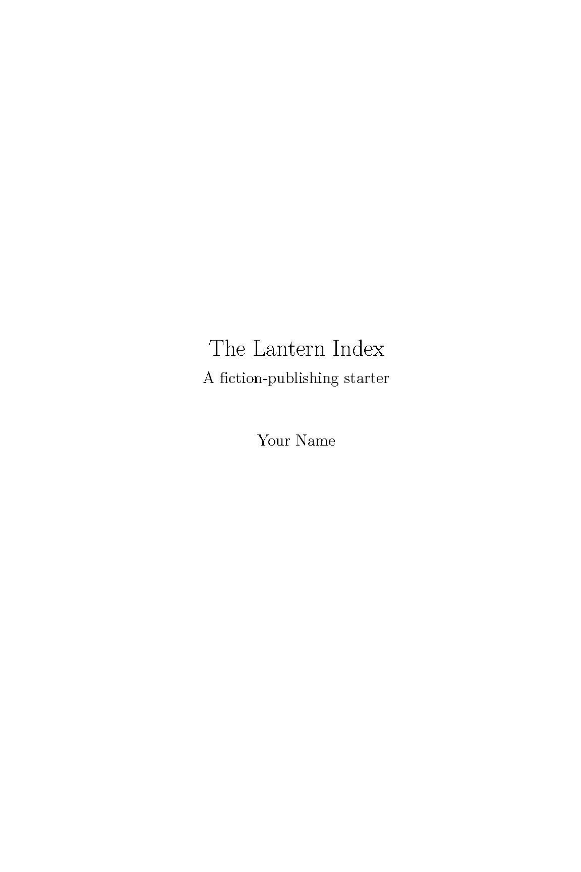 First page of Fiction Publisher Book