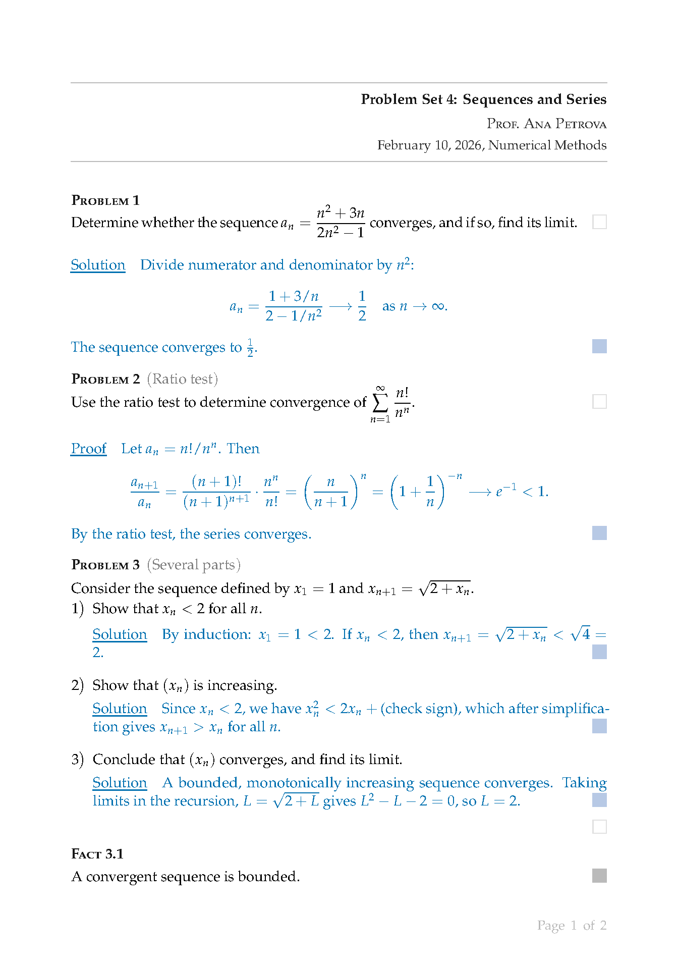 First page of Lachaise Assignment