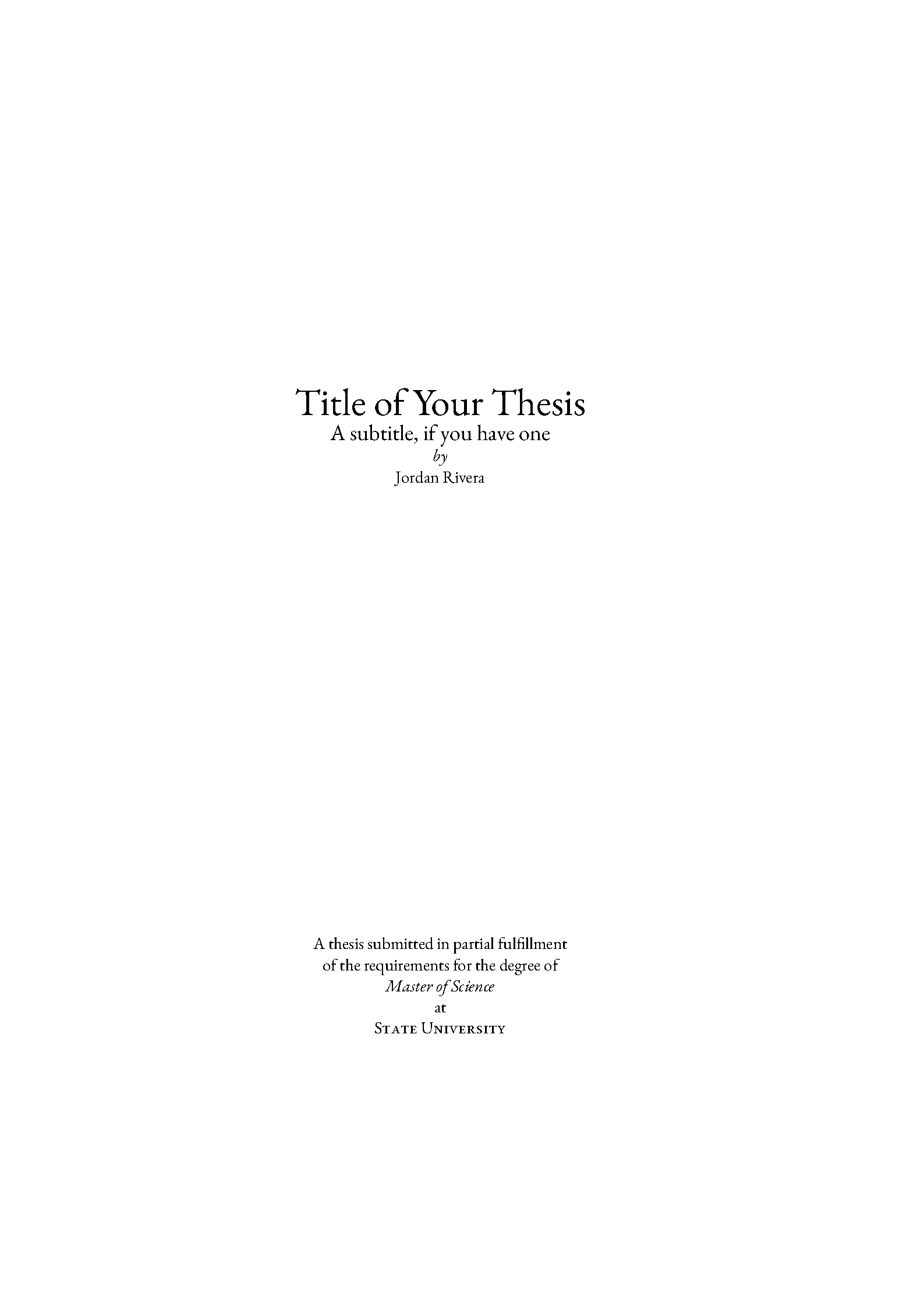 First page of the compiled Masters/Doctoral Thesis template