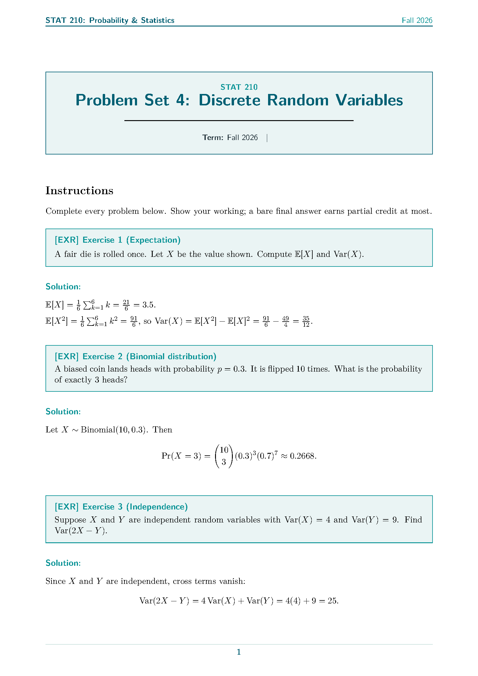 First page of Modern Class Notes