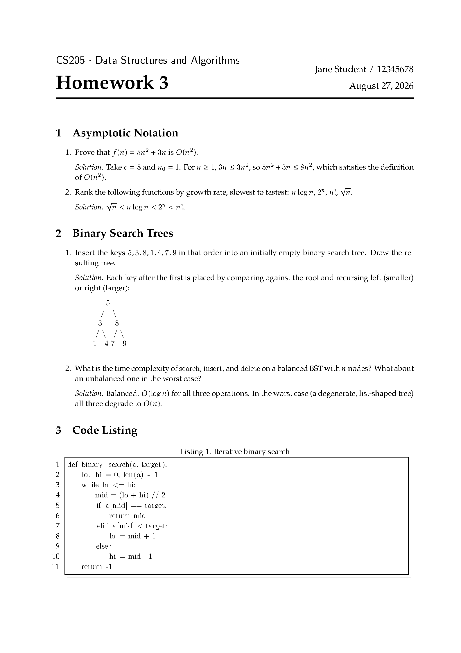 First page of SUSTech Homework