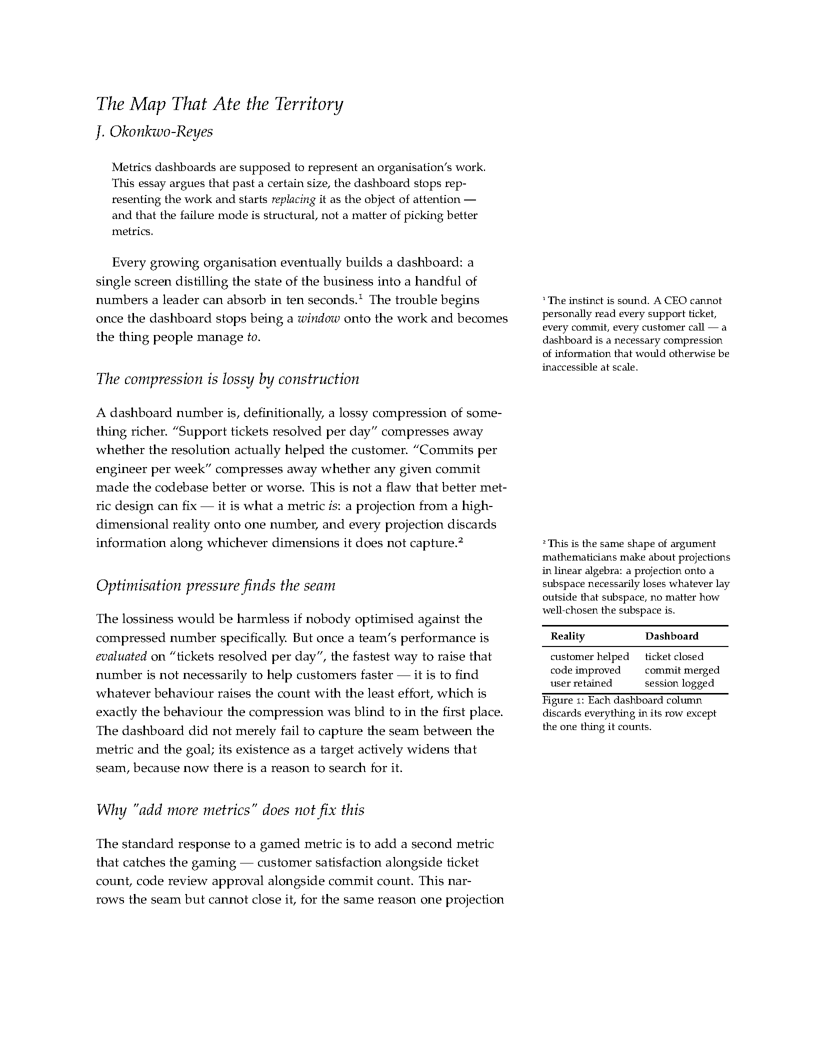 First page of Tufte Essay