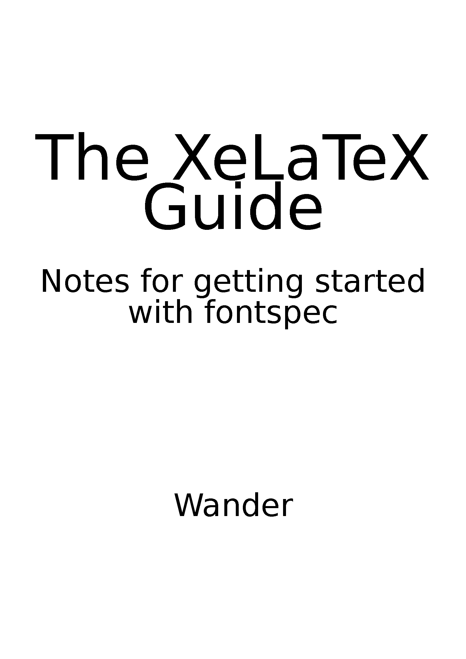 First page of XeLaTeX Guide Book