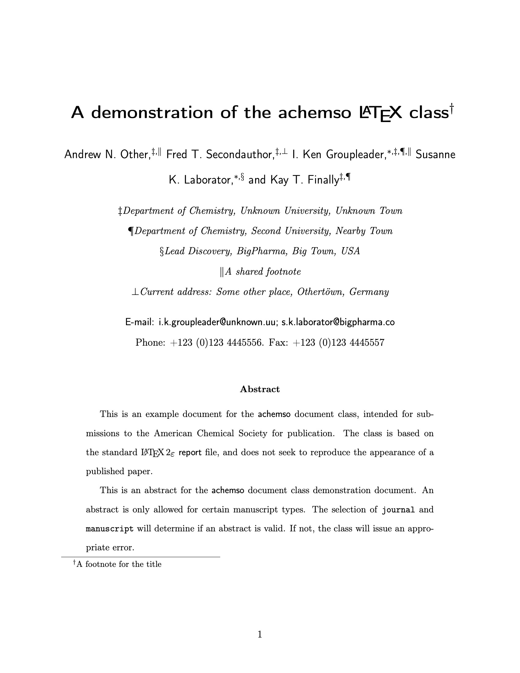 Klimatiske bjerge renovere Hende selv LaTeX Templates - American Chemical Society (ACS) Publications