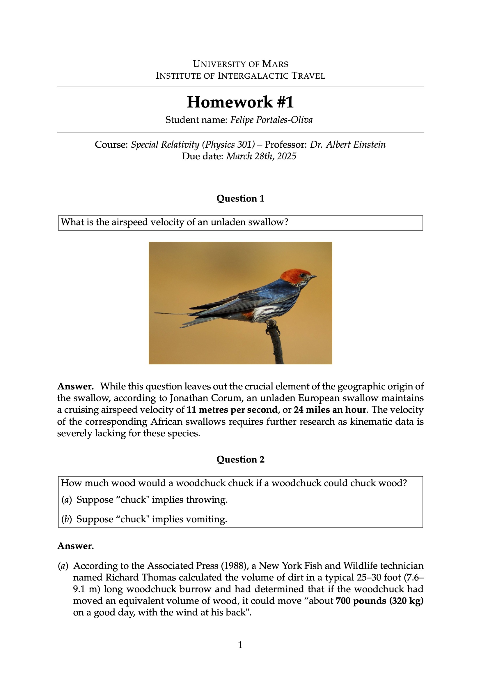 latex homework example