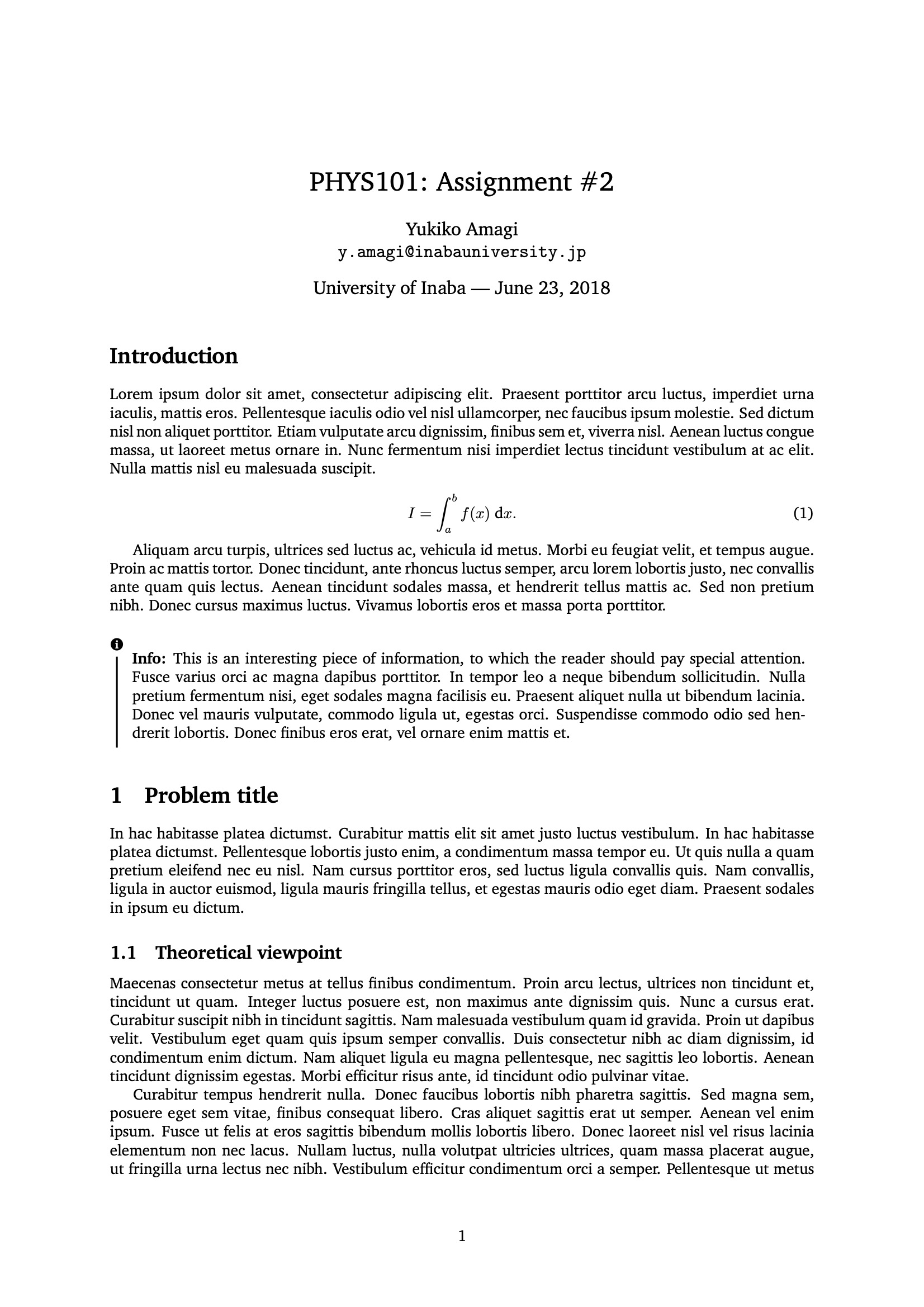 LaTeX Templates - Assignments With Assignment Report Template