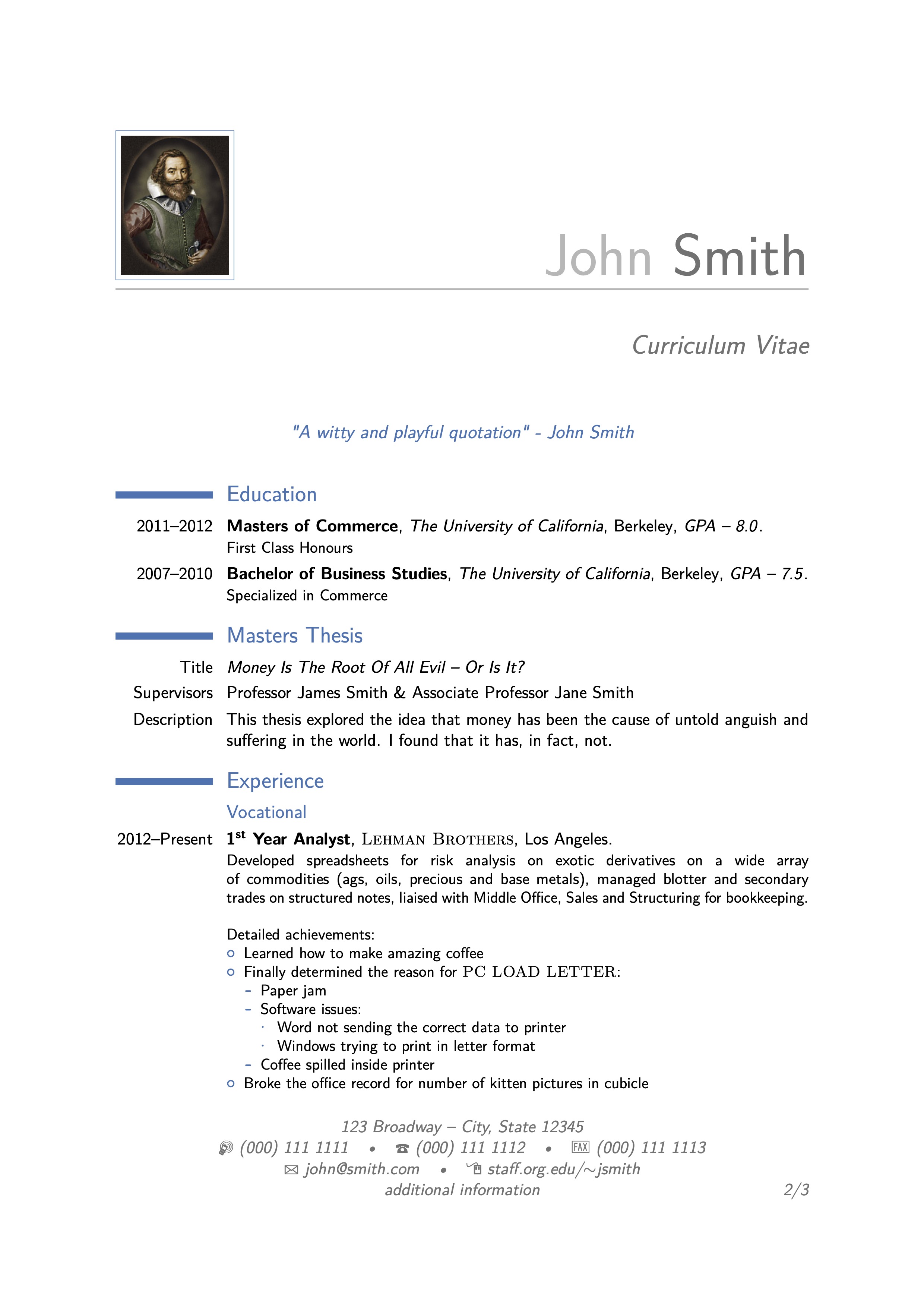 LaTeX Templates - ModernCV CV and Cover Letter Inside Fax Template Word 2010
