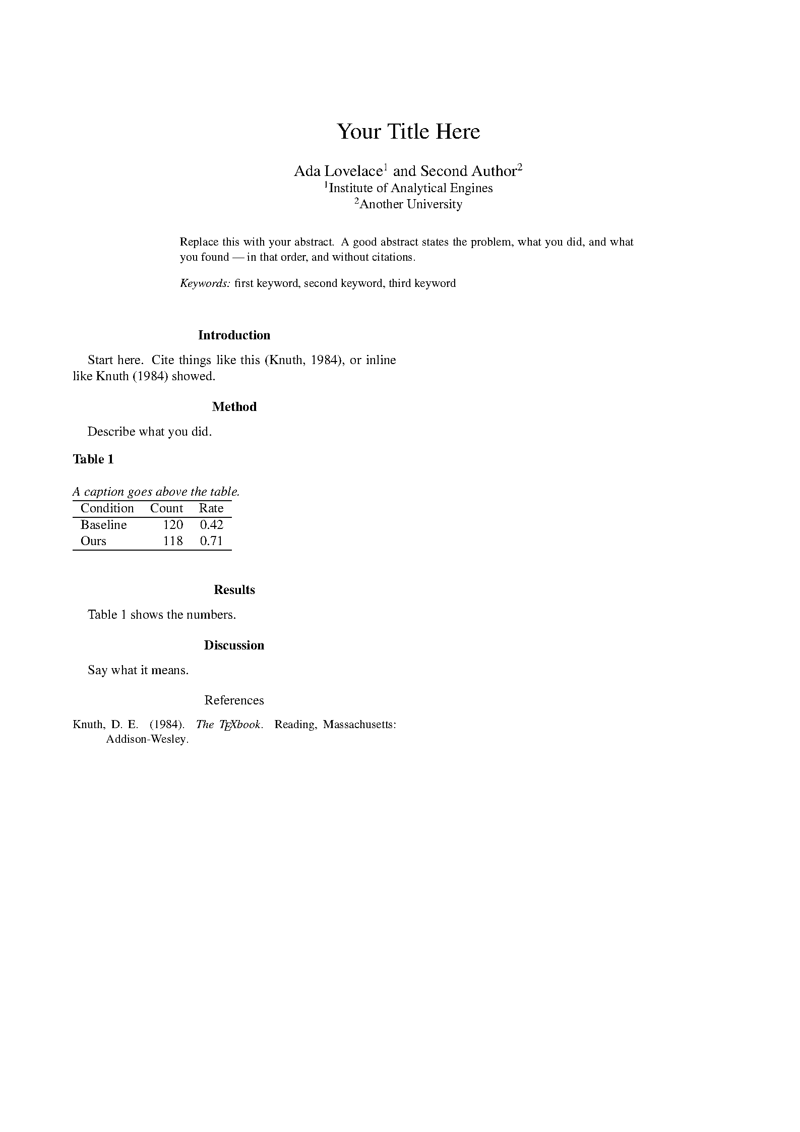 First page of APA 7th Edition