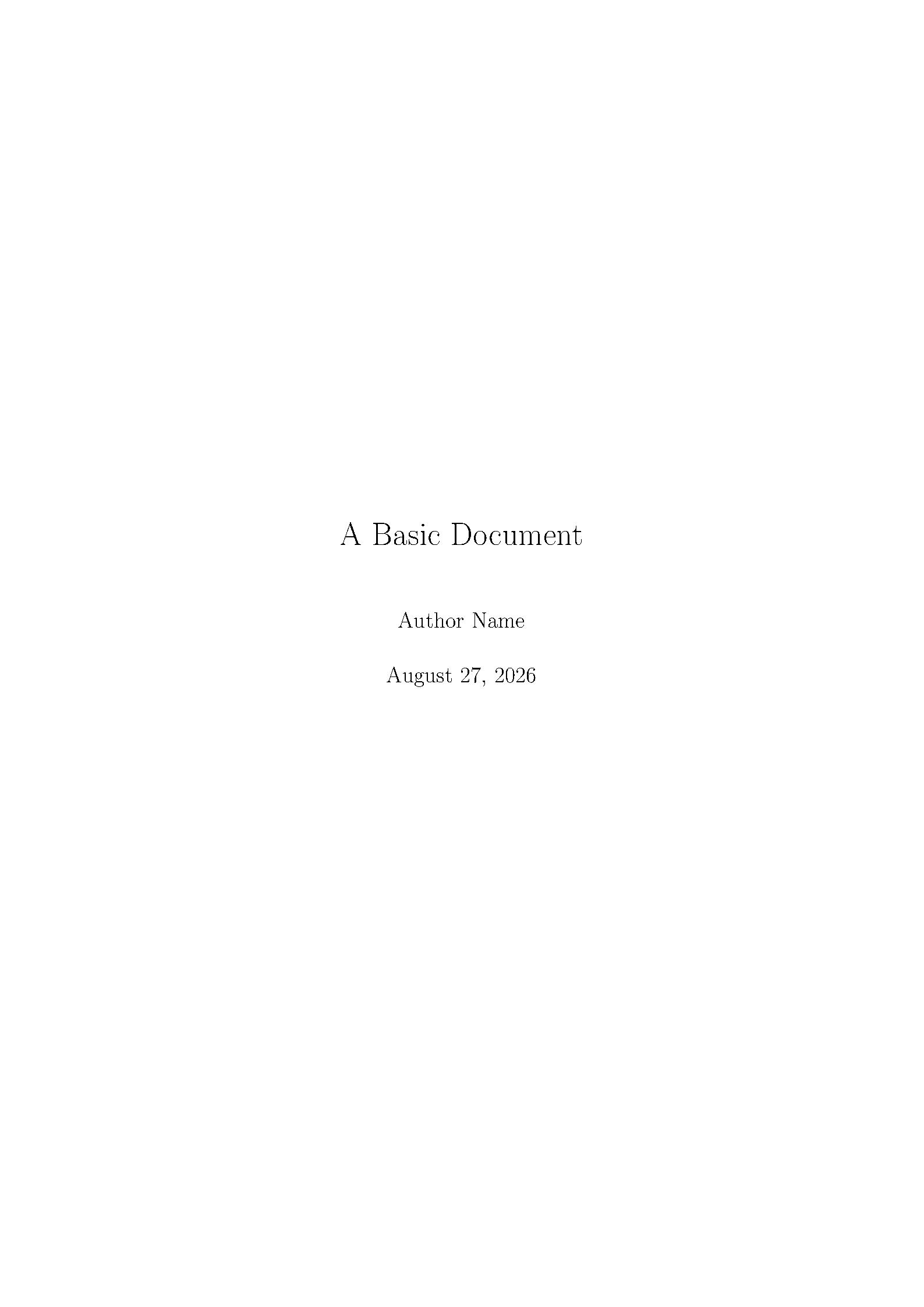 First page of the Basic Template template