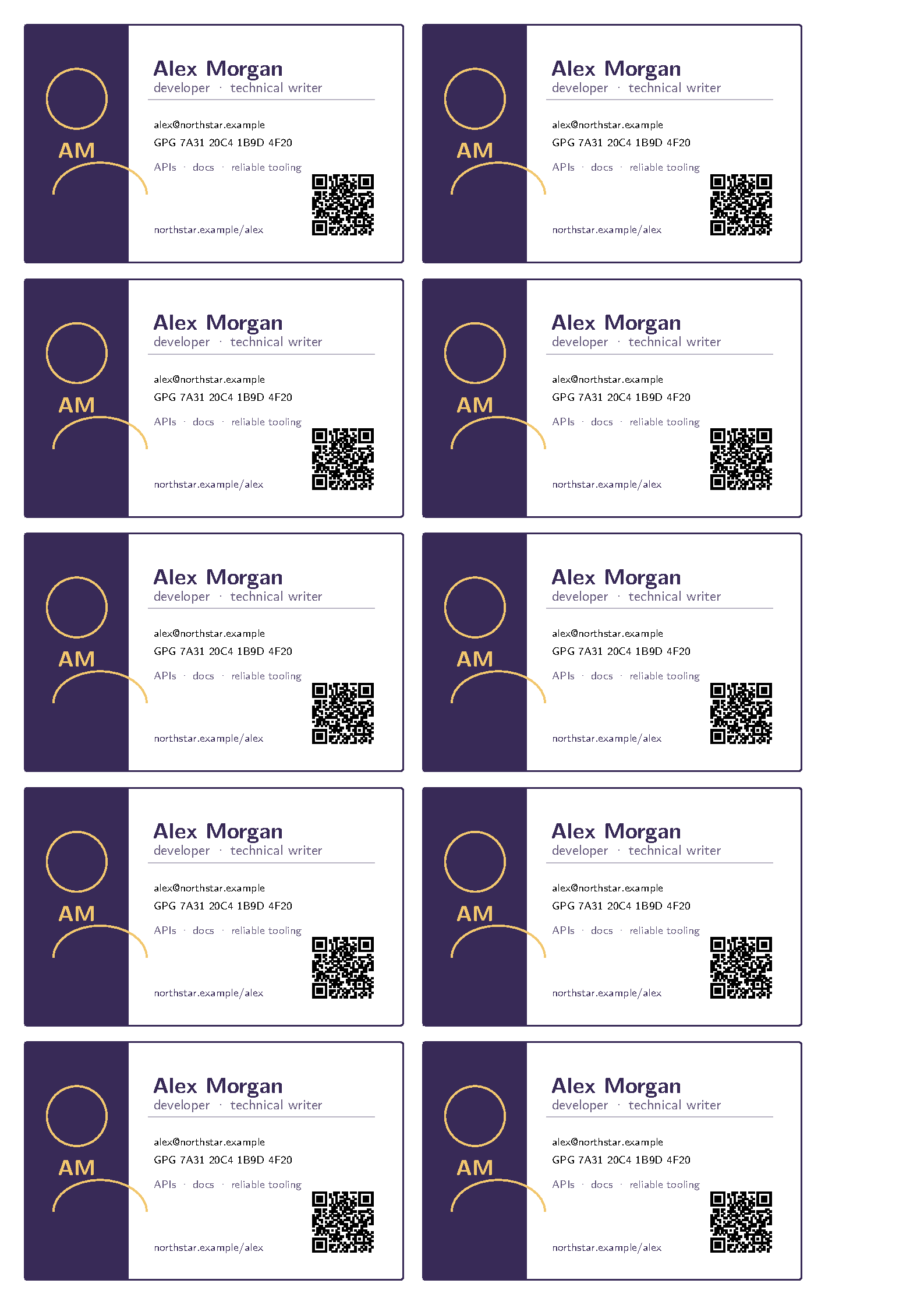 First page of Programmer Business Card with Photo