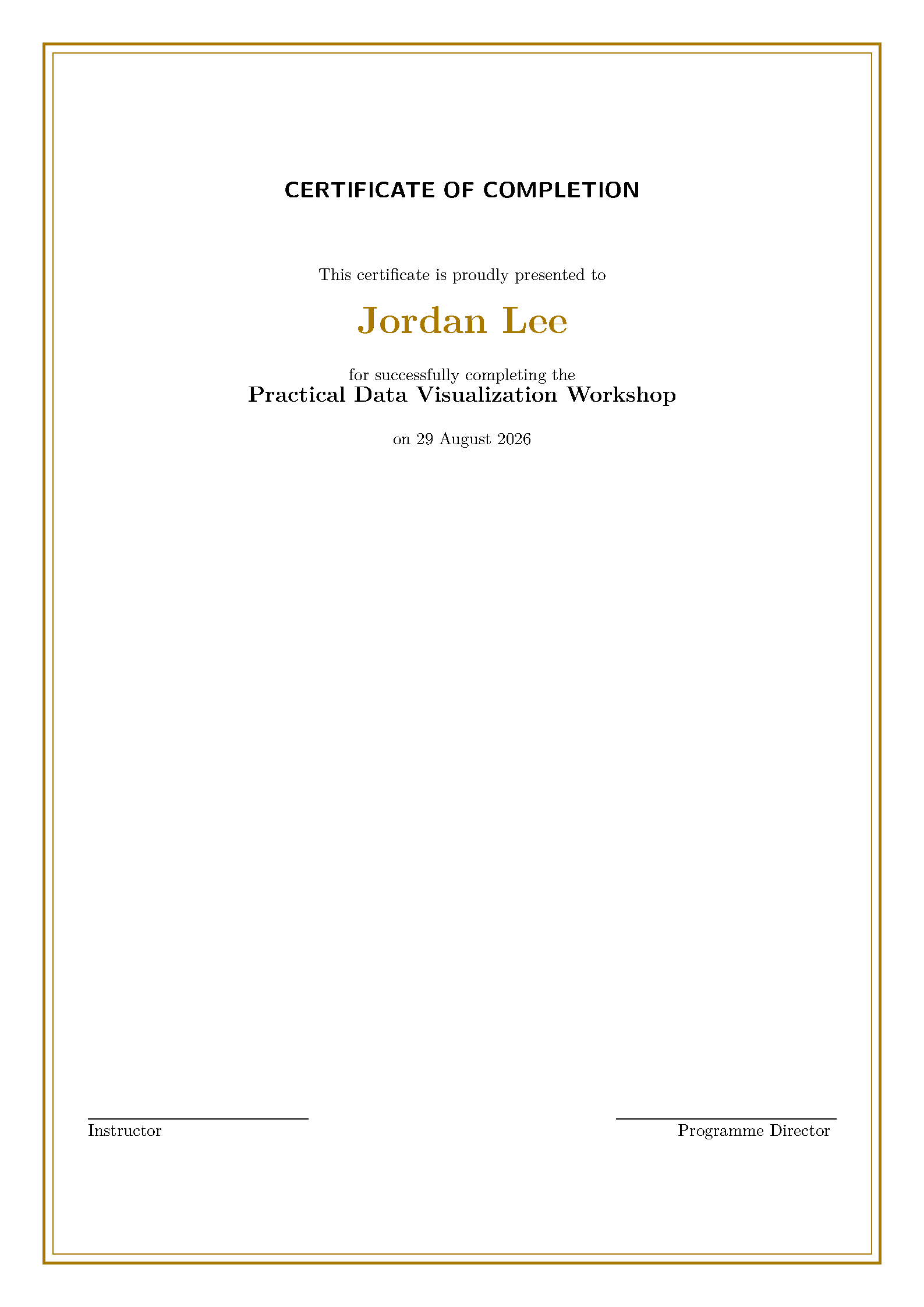 First page of the CertificateTemplate template