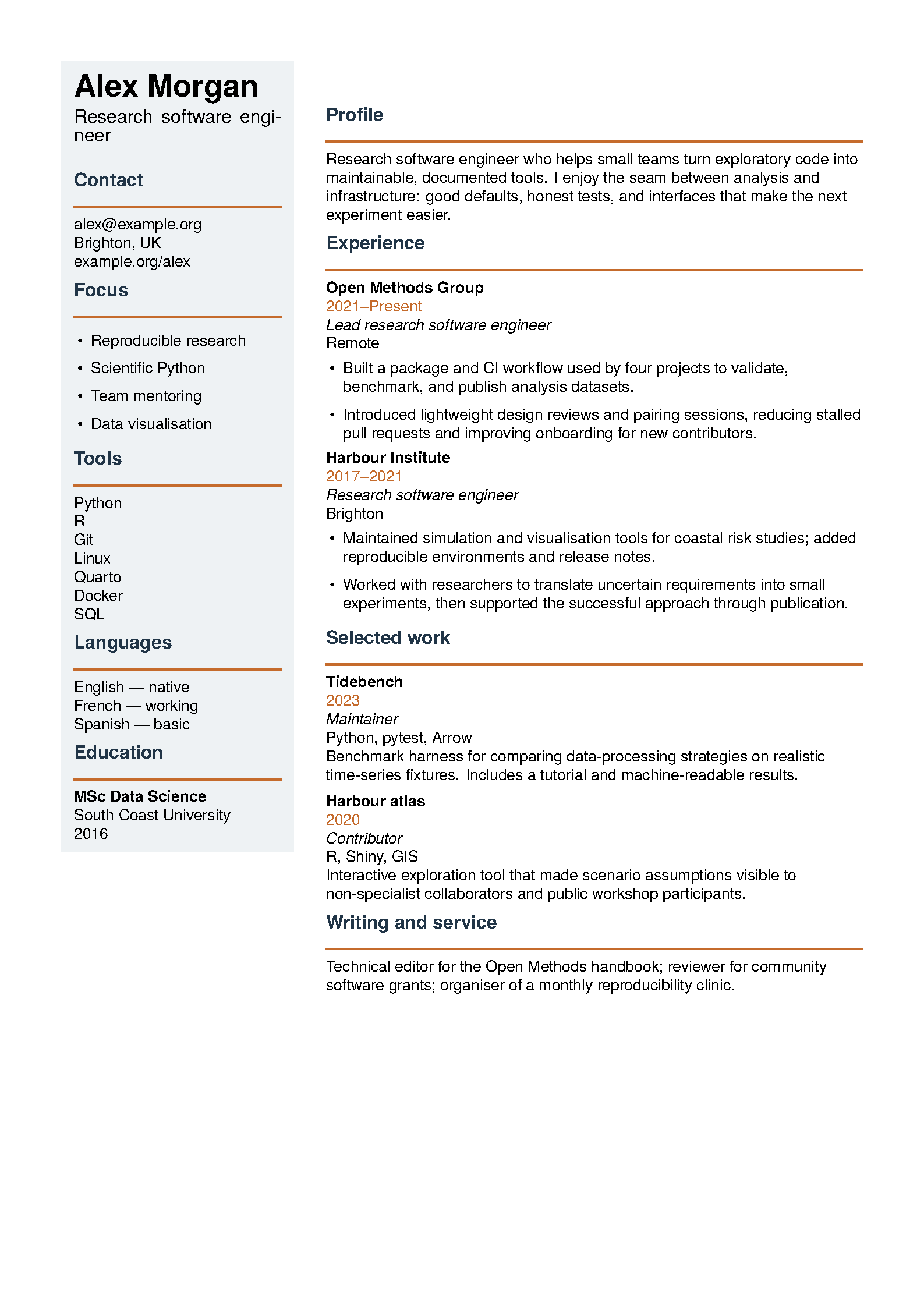 First page of Ckaserer Sidebar CV