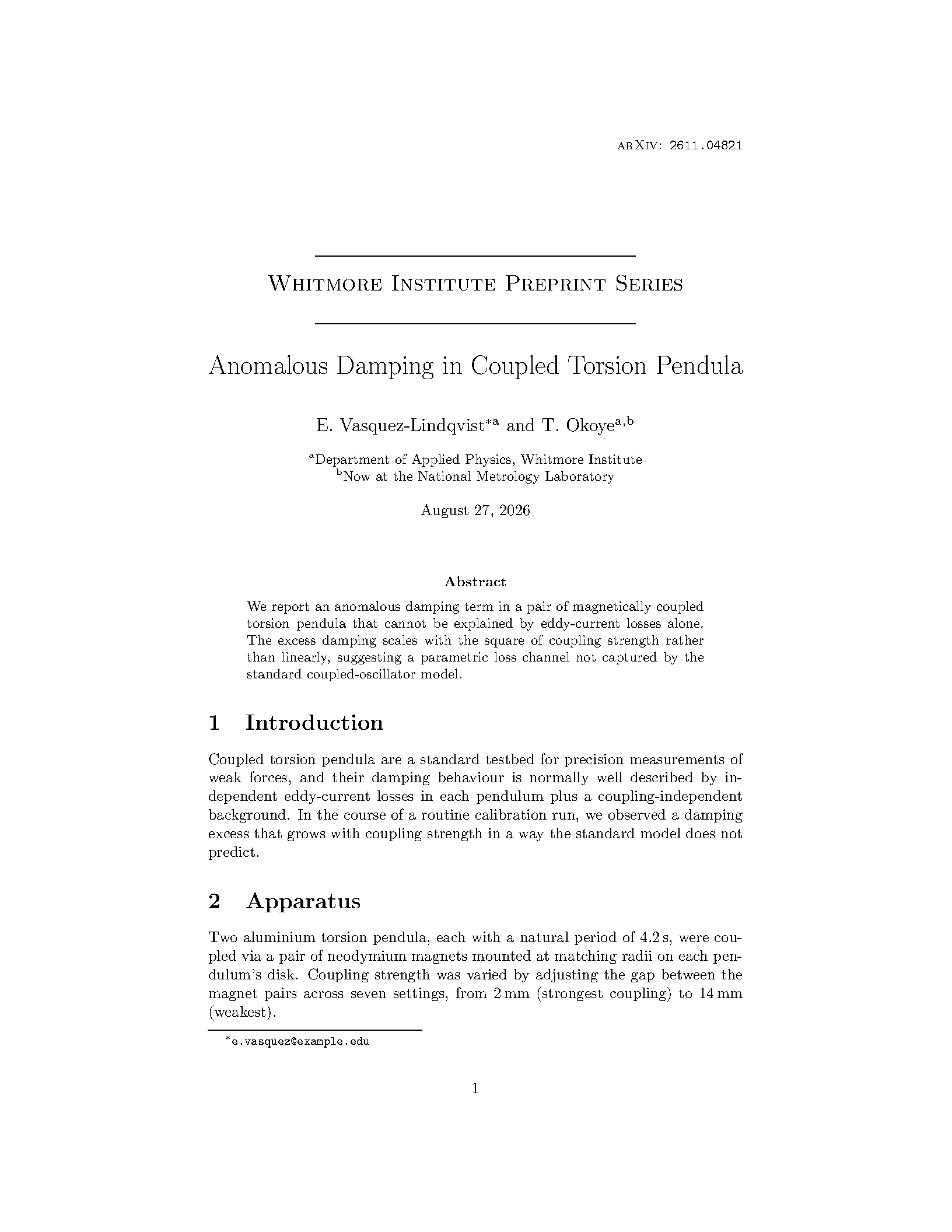 First page of the Classic Lined Title Page template