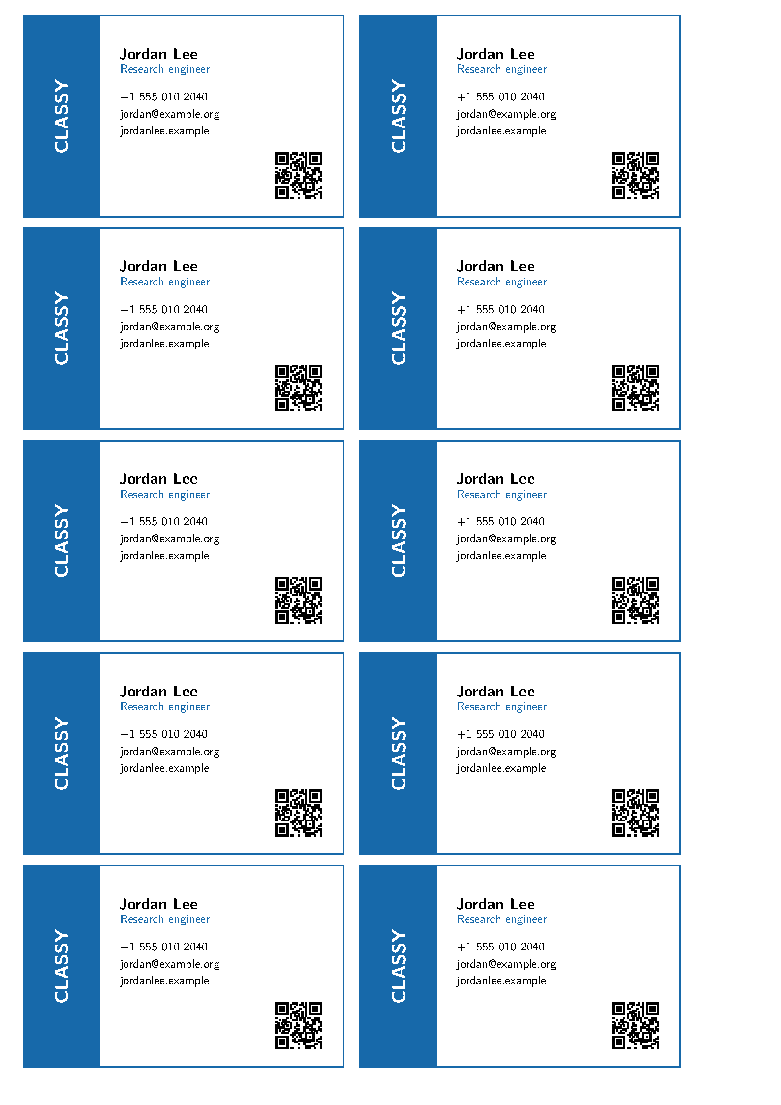 First page of Classy Business Card