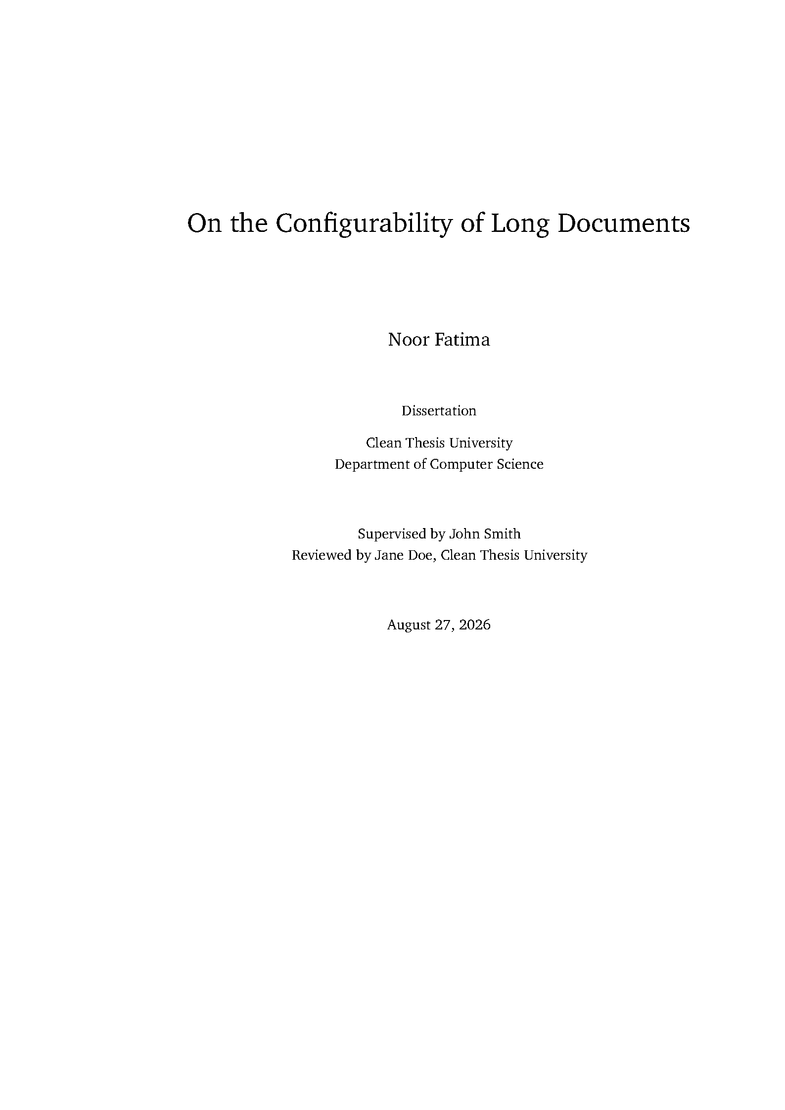 First page of Clean Thesis