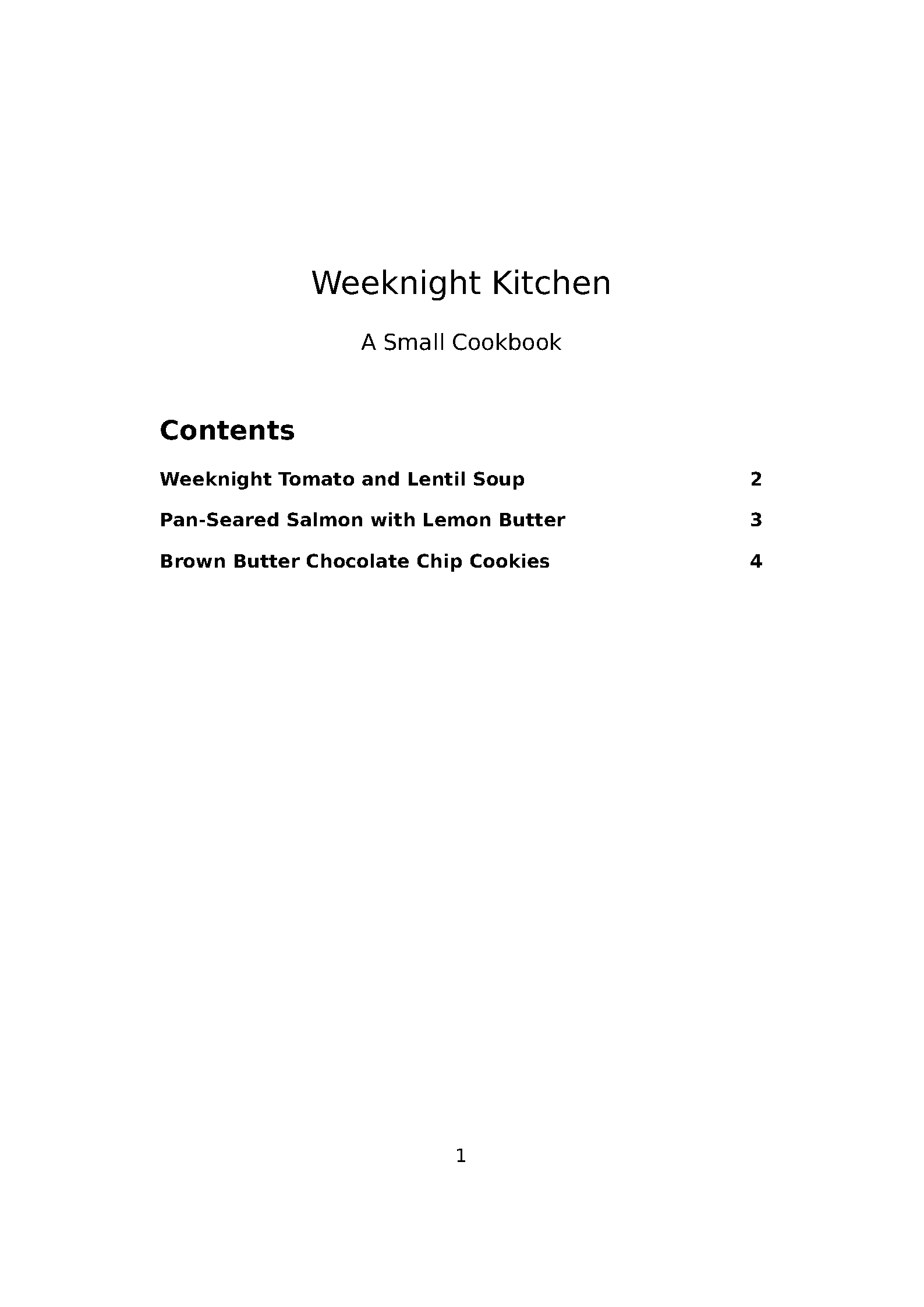 First page of Cookbook Recipes