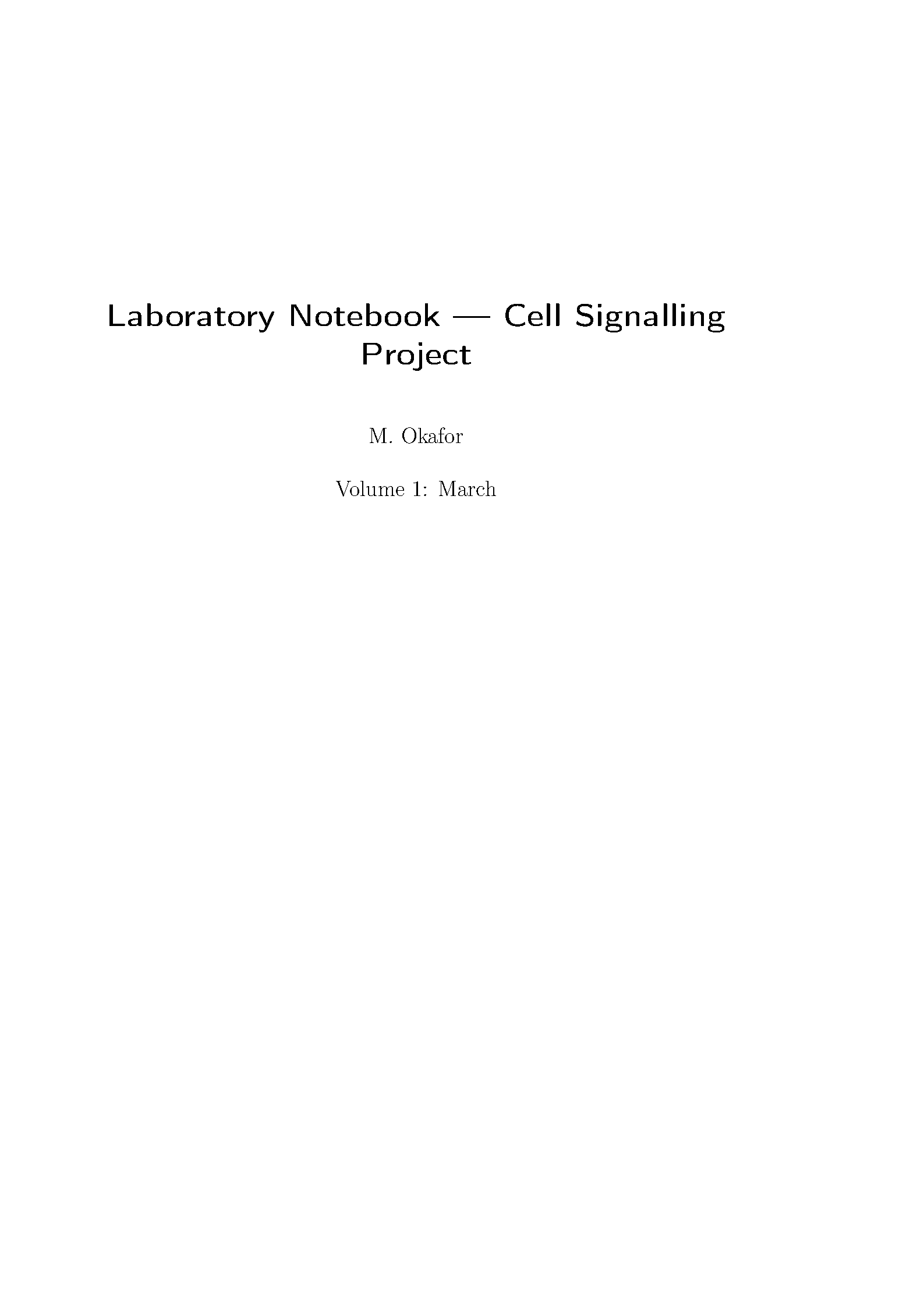 First page of Daily Laboratory Book