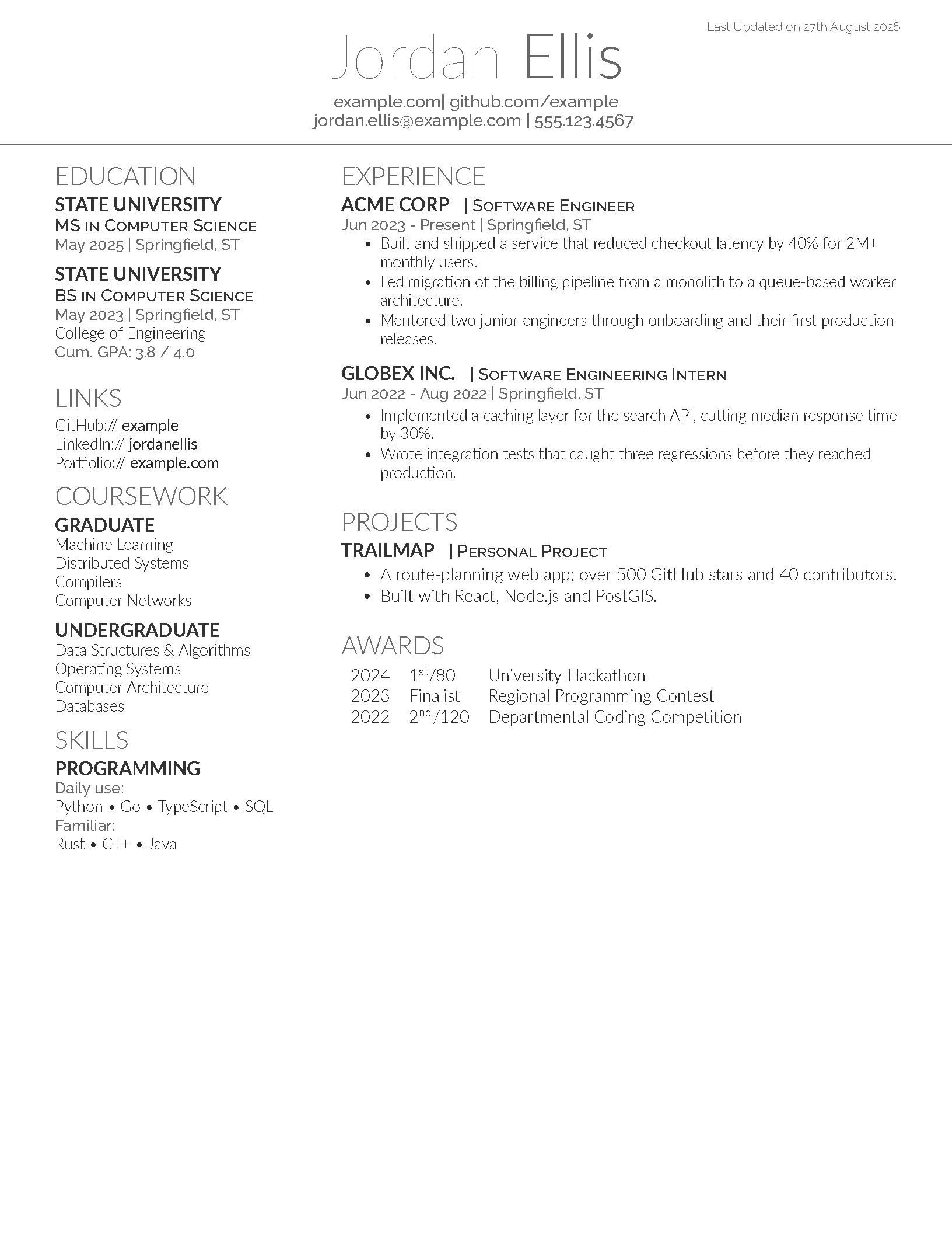 First page of Deedy Resume/CV
