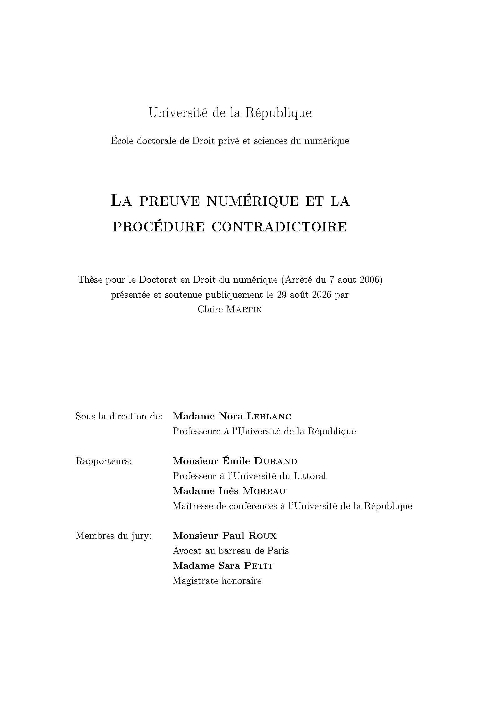 First page of the droit-fr French Legal Thesis template
