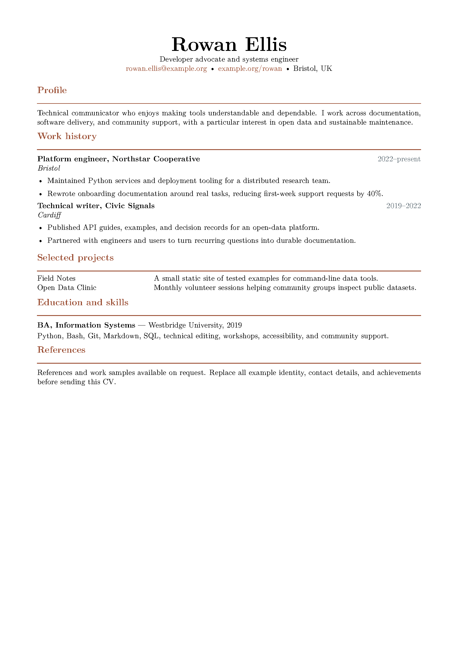 First page of edunham Technical Resume