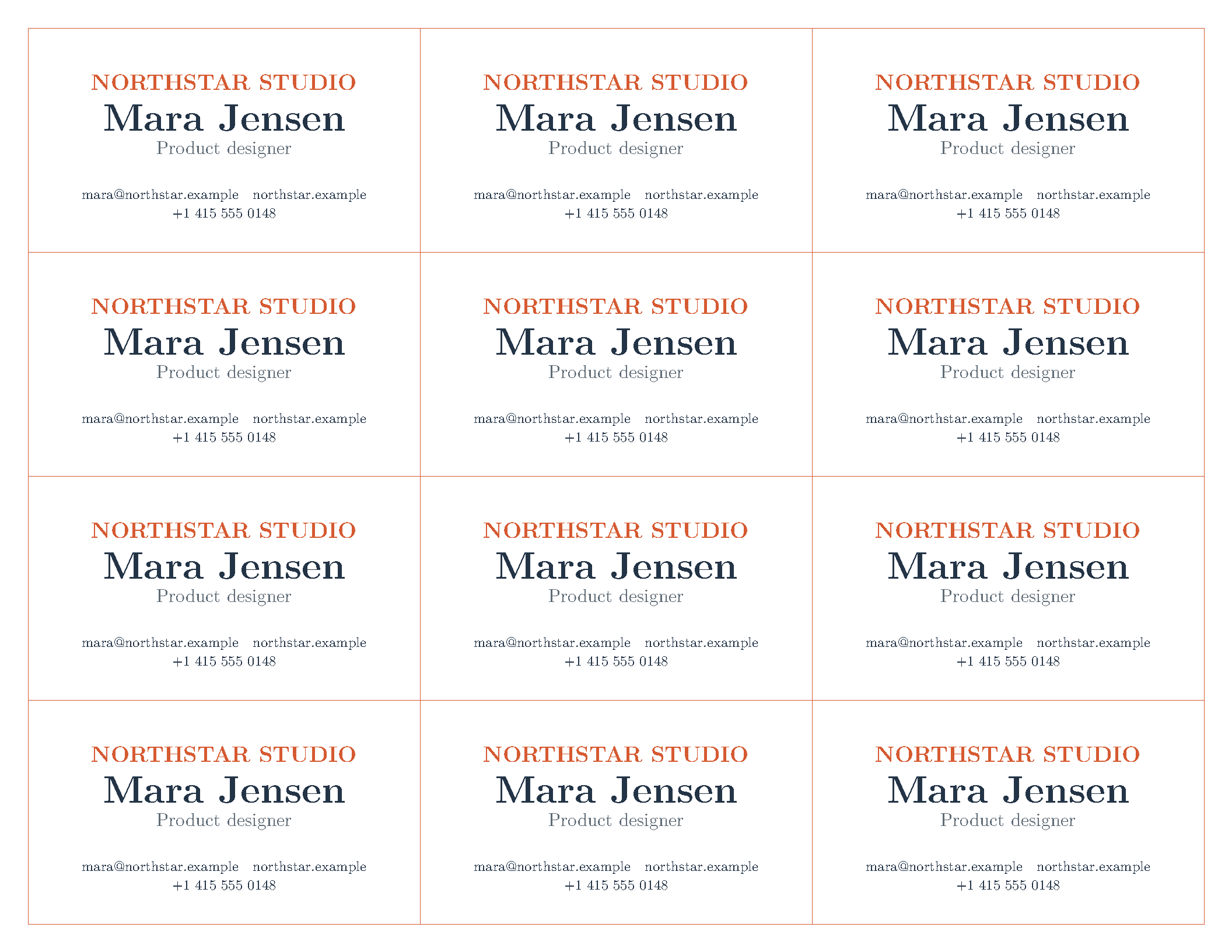 First page of elzcards Business Cards