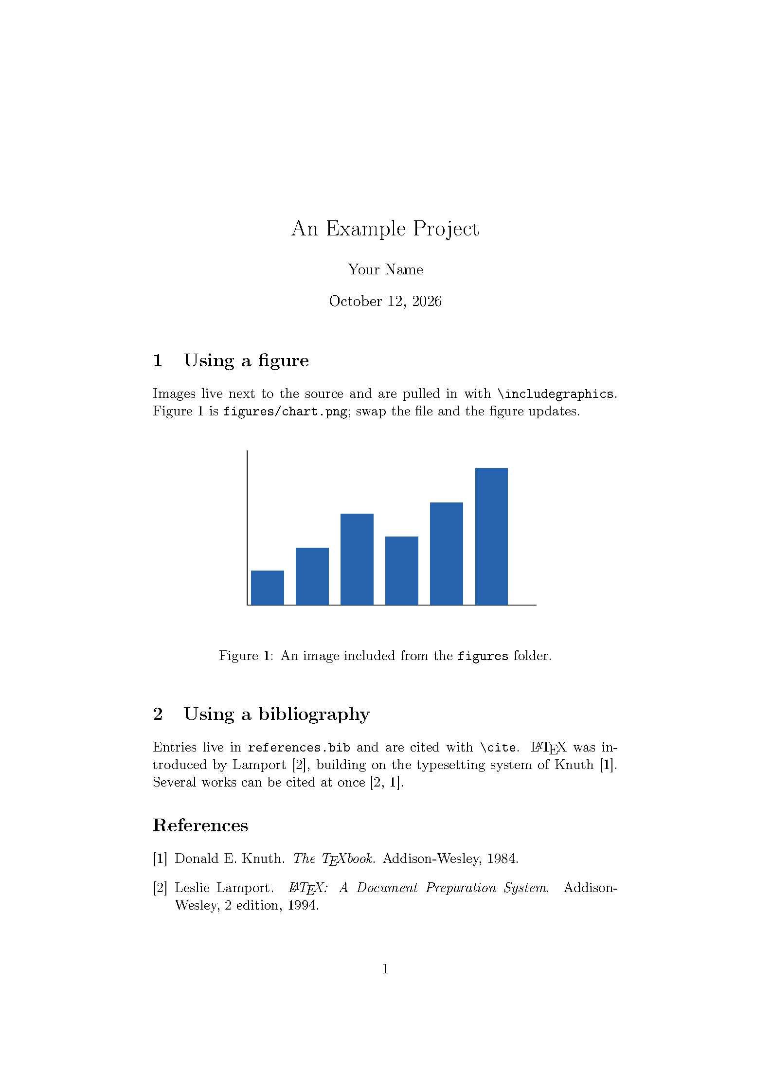 First page of Example Project
