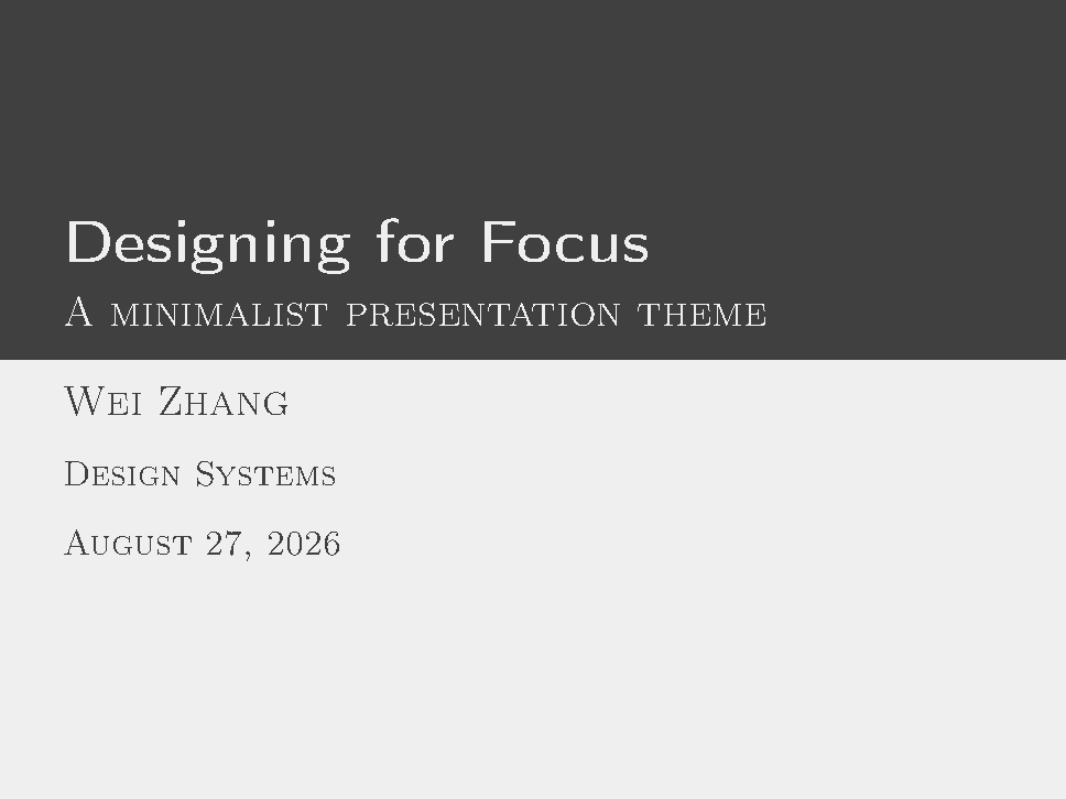 First page of the Focus Presentation template