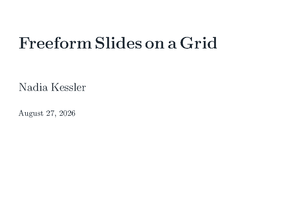 First page of the gridslides template