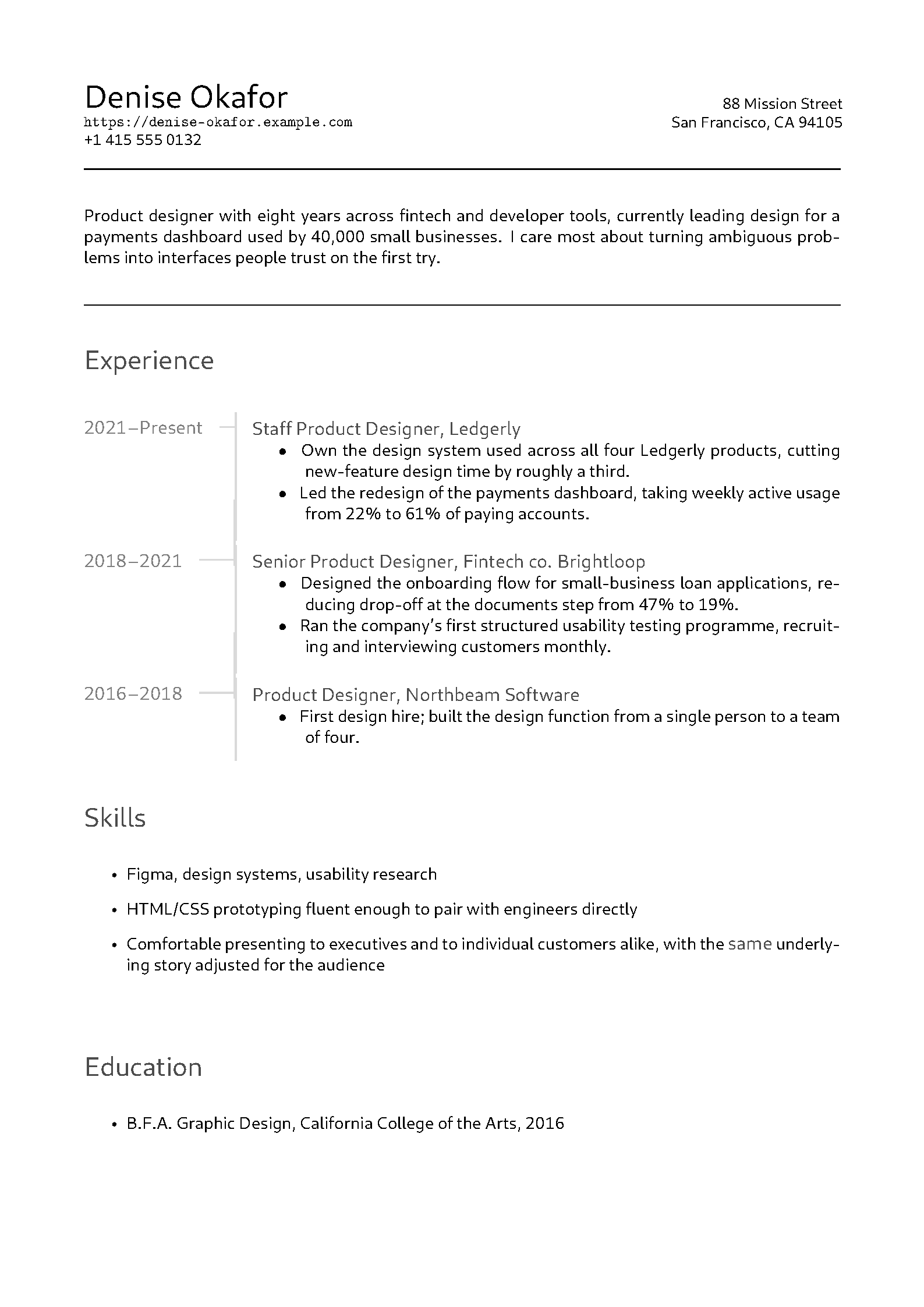First page of Harnon CV