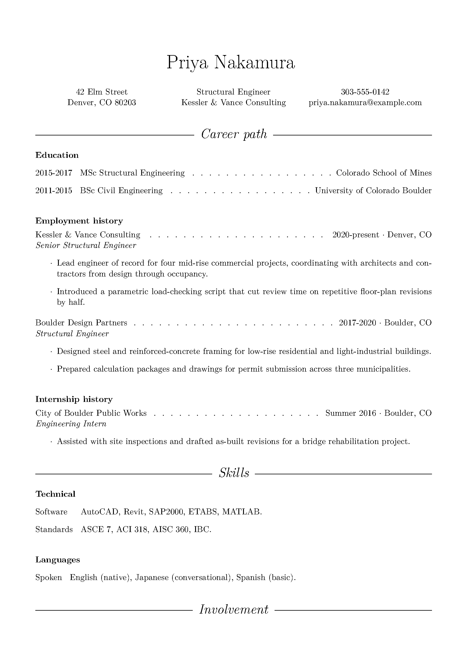 First page of LoLaTeXcv