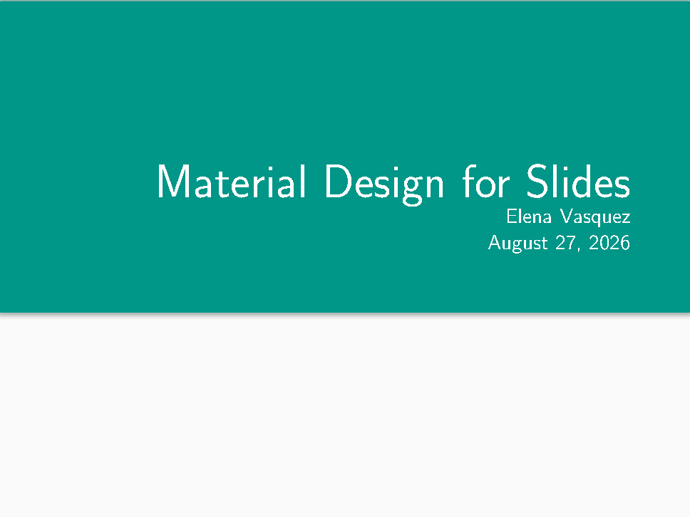 First page of the Material Design template