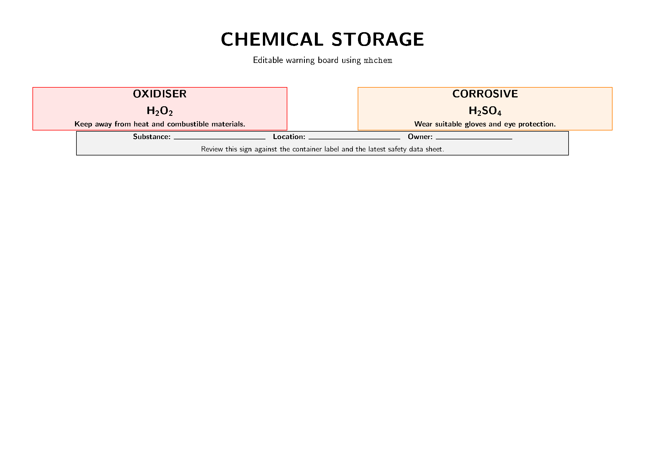 First page of the mhchem Chemical Warning Signs template
