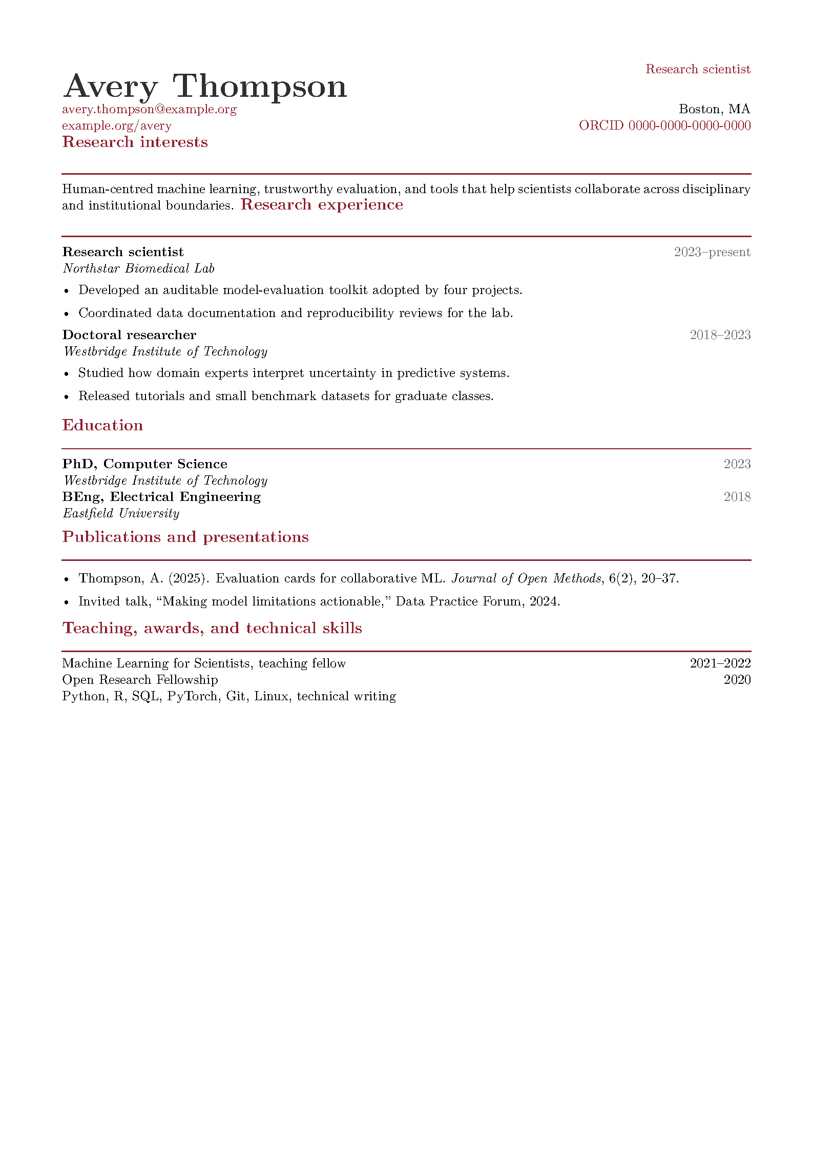 First page of MIT-BECL CV Resources