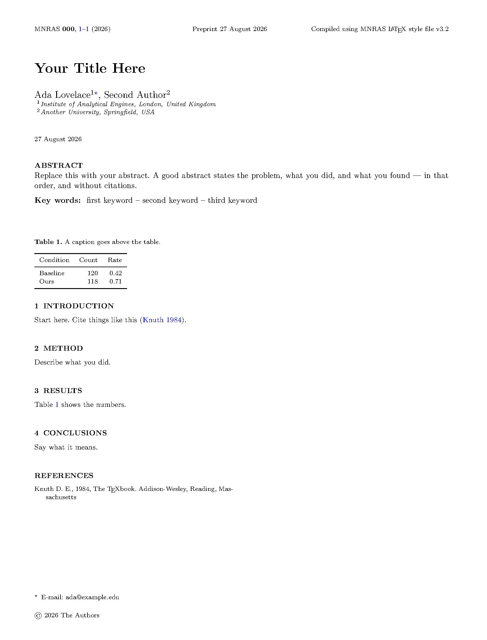 First page of MNRAS