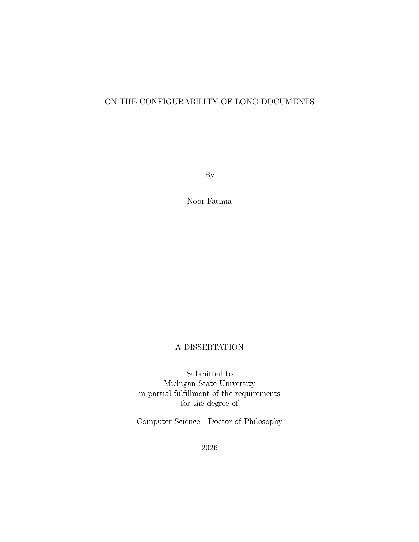 First page of MSU Thesis