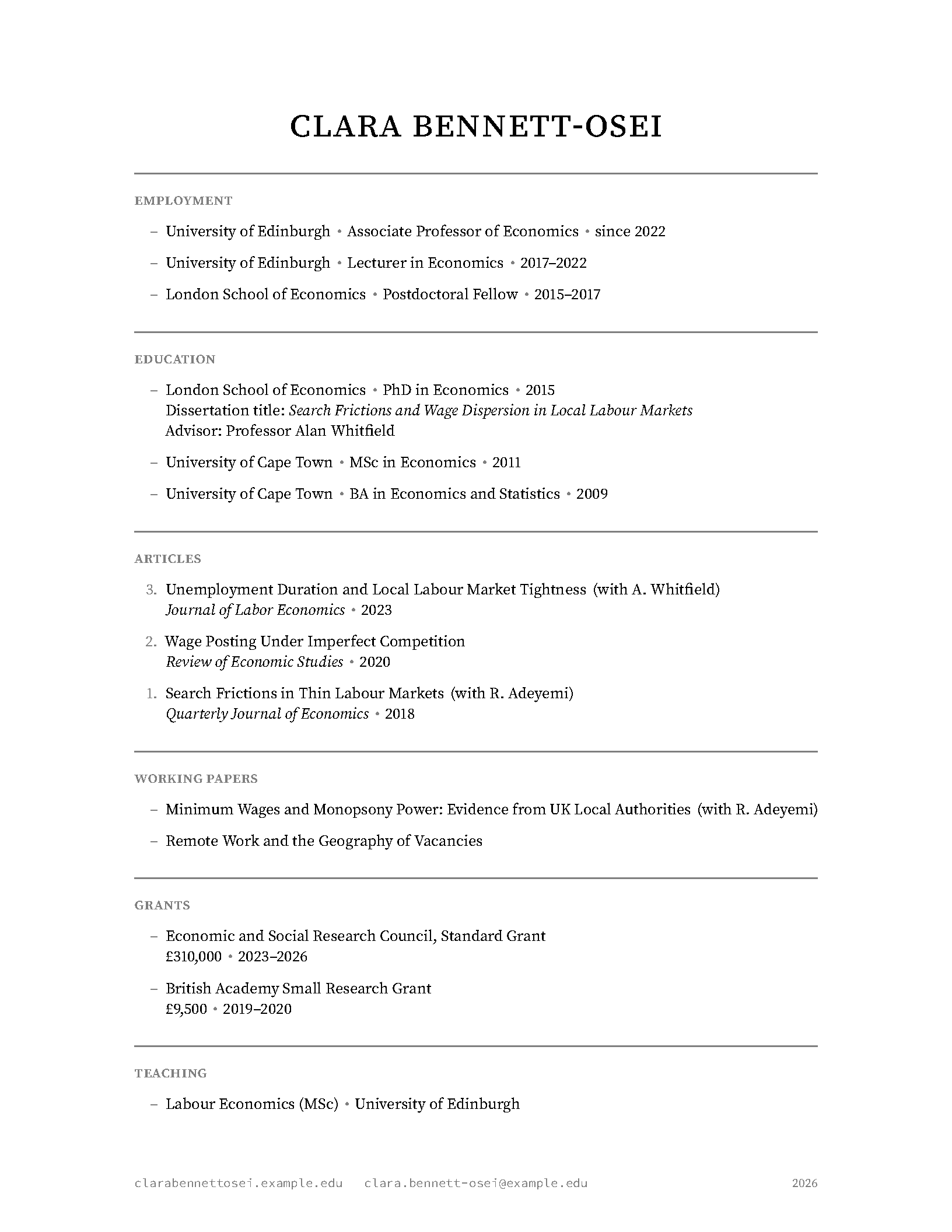 First page of Pmichaillat CV