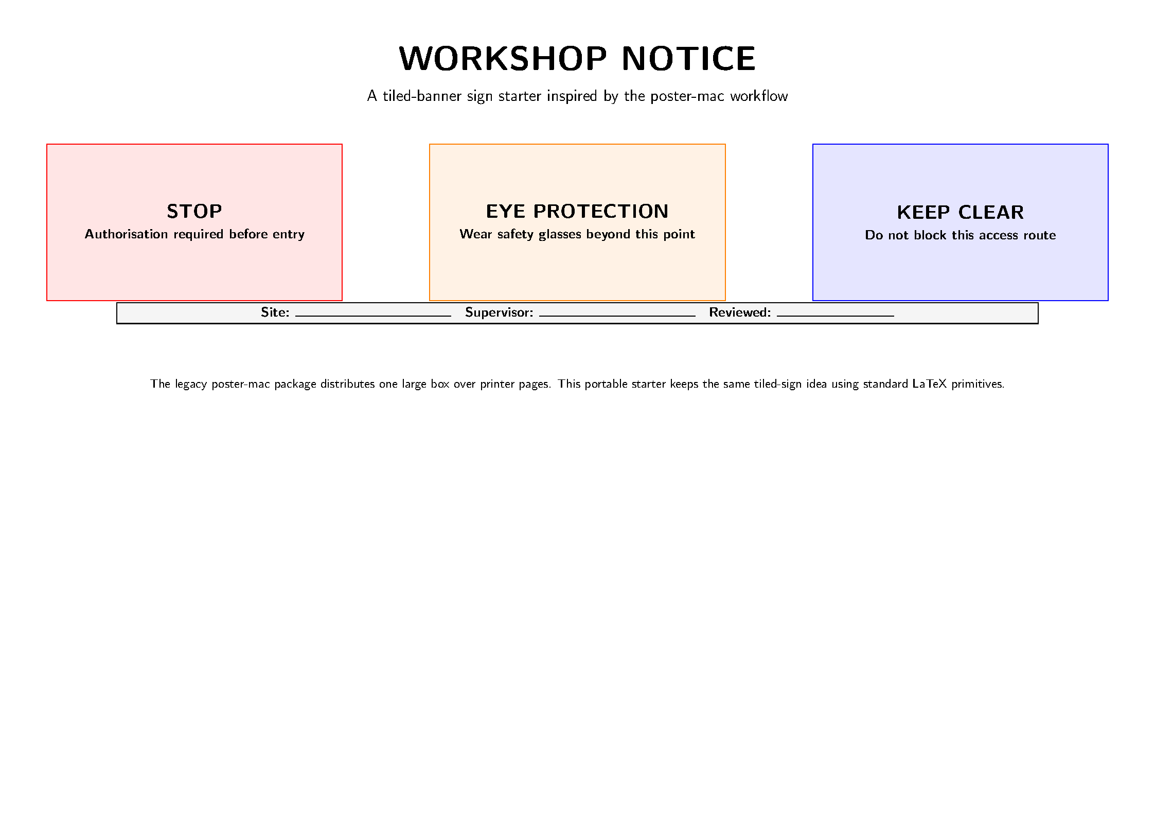 First page of the Poster-mac Tiled Sign template