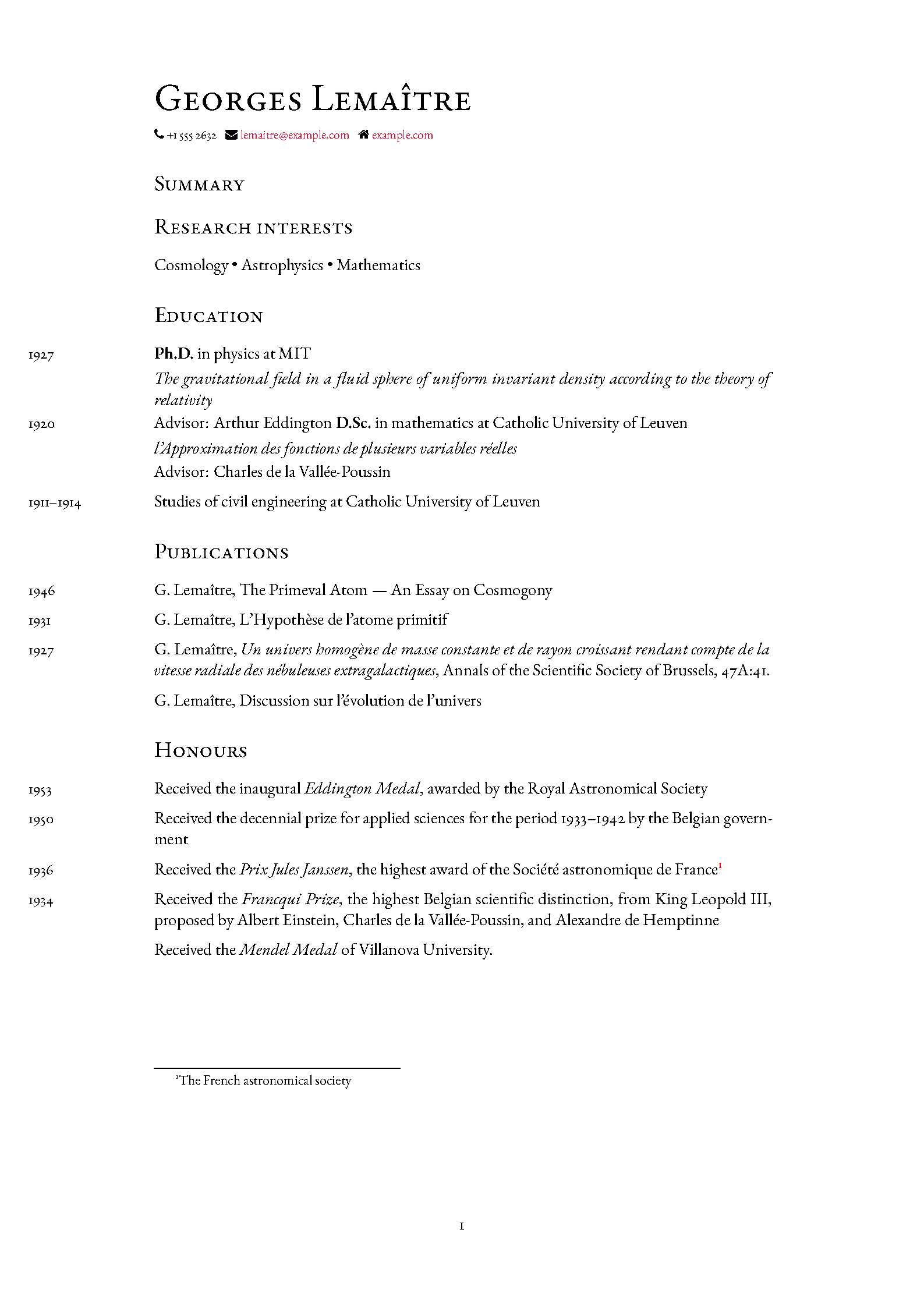 First page of Pseudomanifold CV