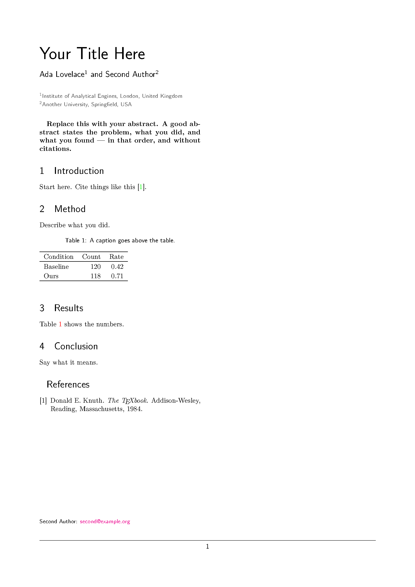 First page of Quantum Journal Article