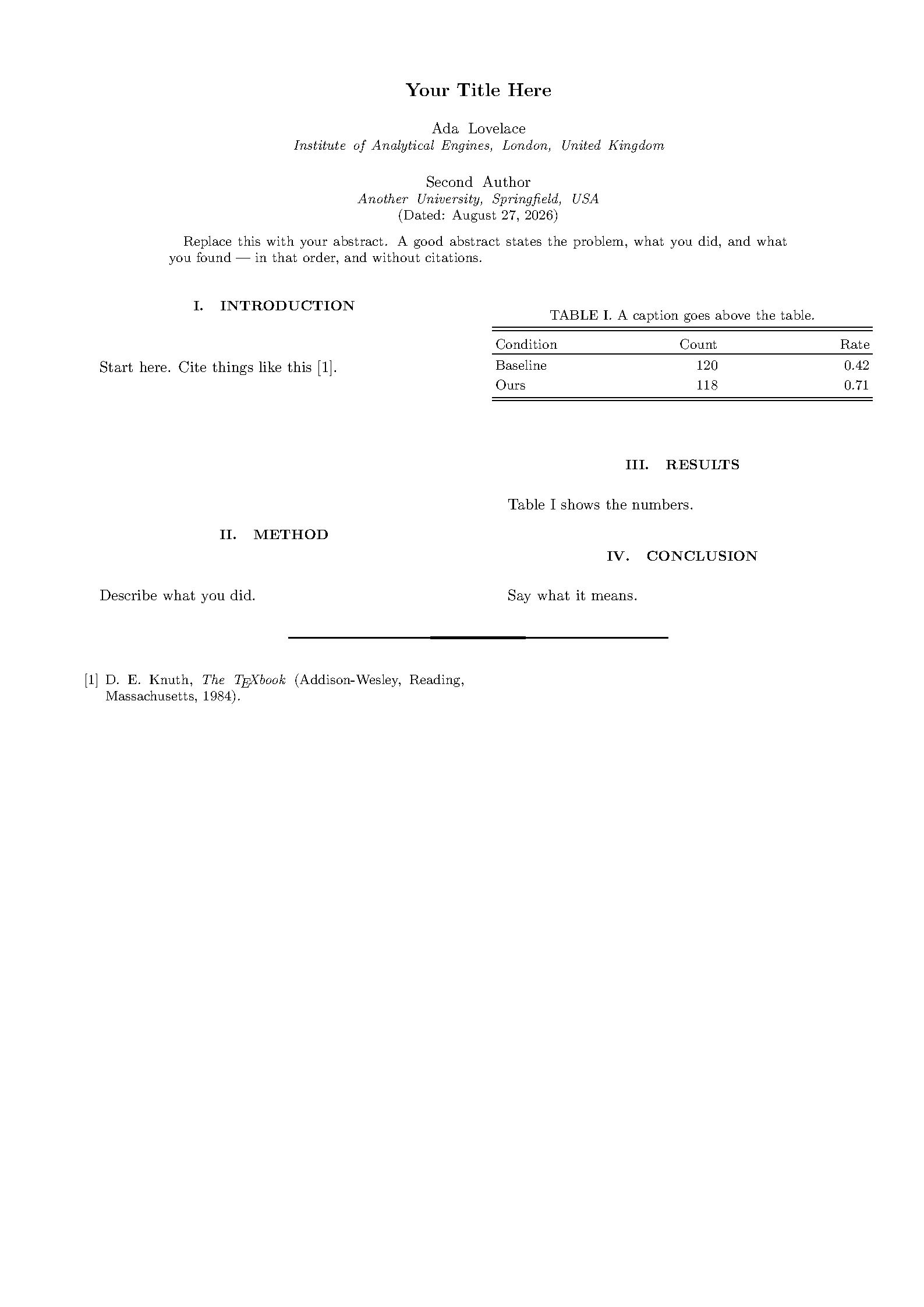 First page of RevTeX 4.2