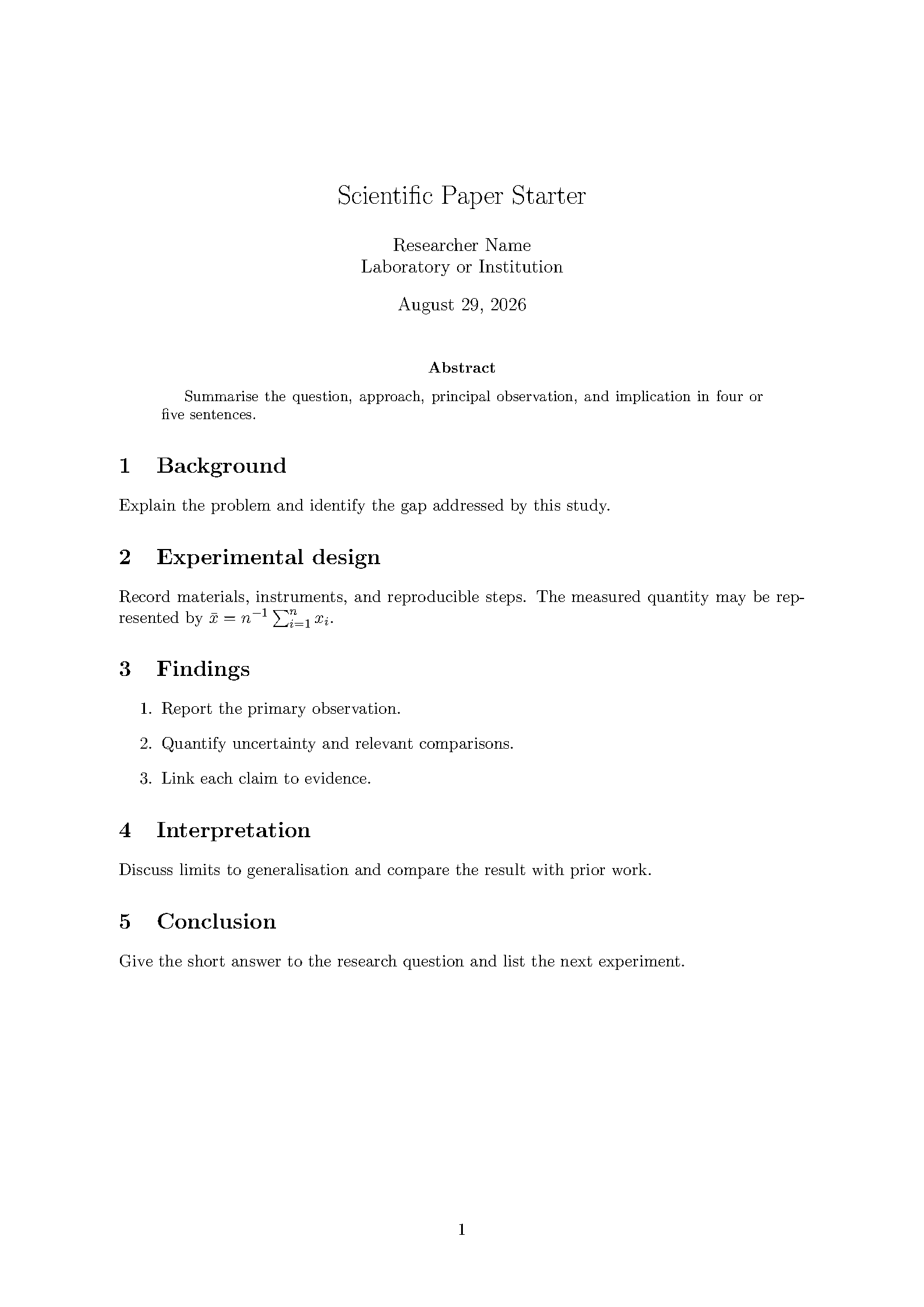 First page of the ScientificPaper Article template