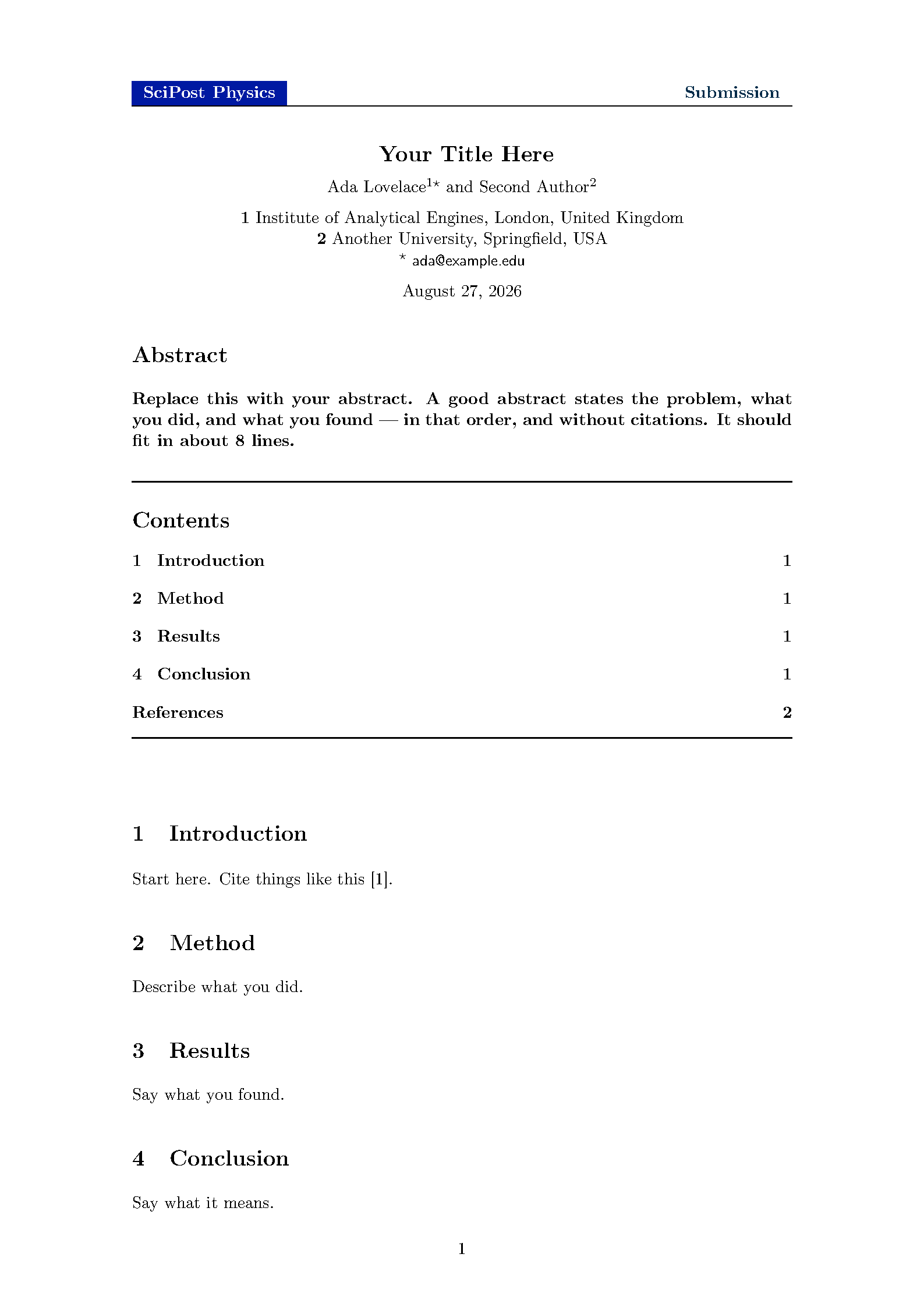 First page of SciPost
