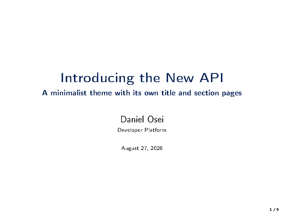 First page of the SimplePlus template