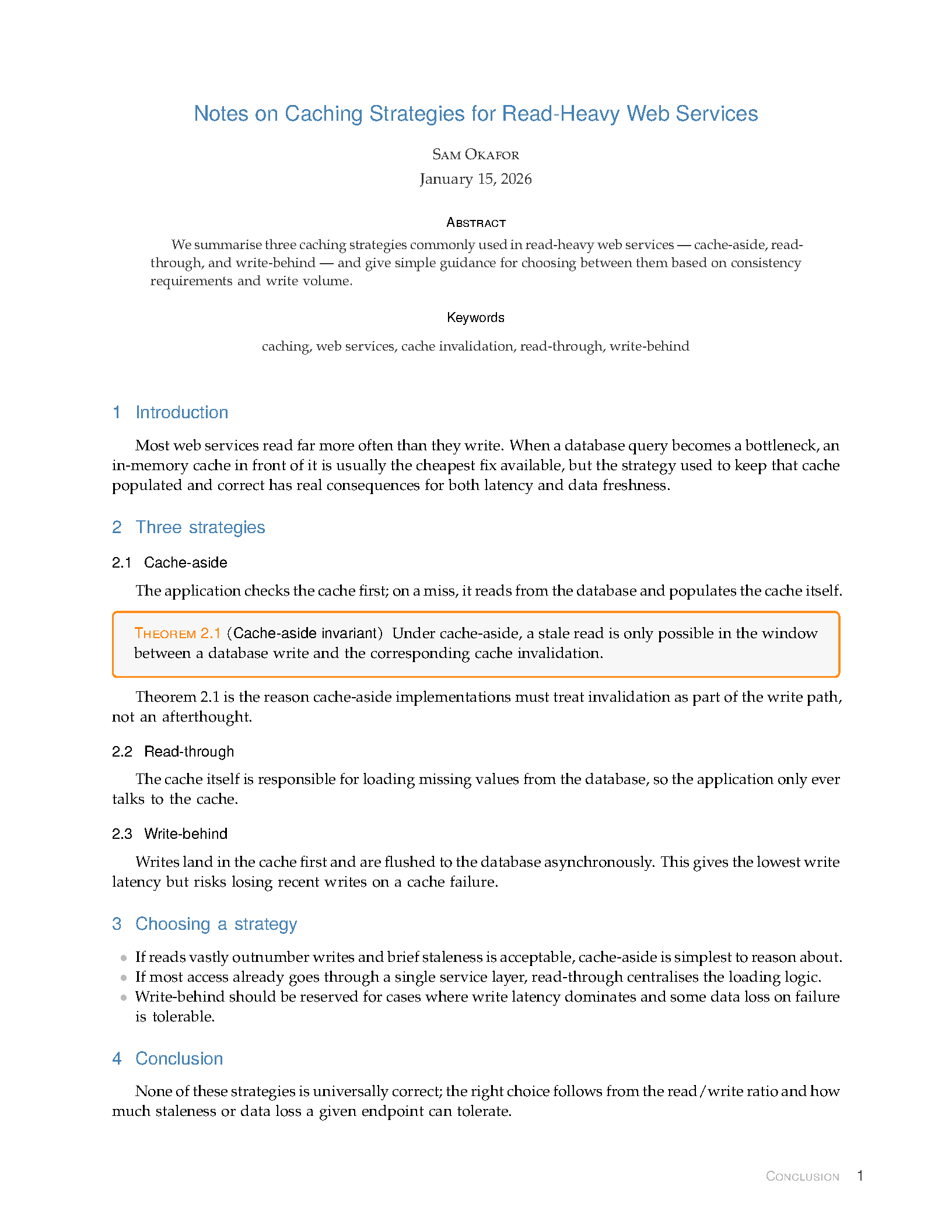 First page of the Stylish Article template