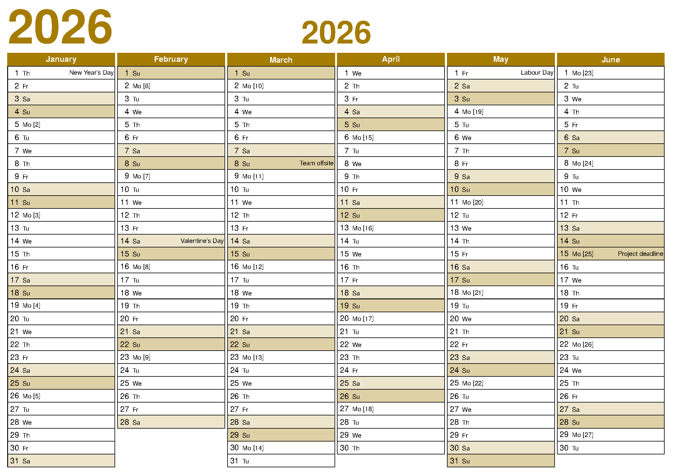 First page of TikZ Wall Calendar